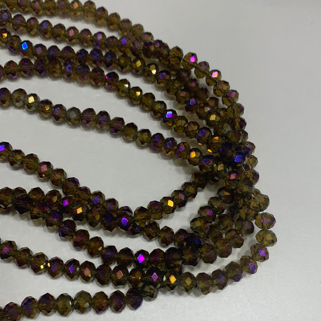 Cristal chato | 6 mm | Tornasol Verde Oliva Violeta (4-5G)