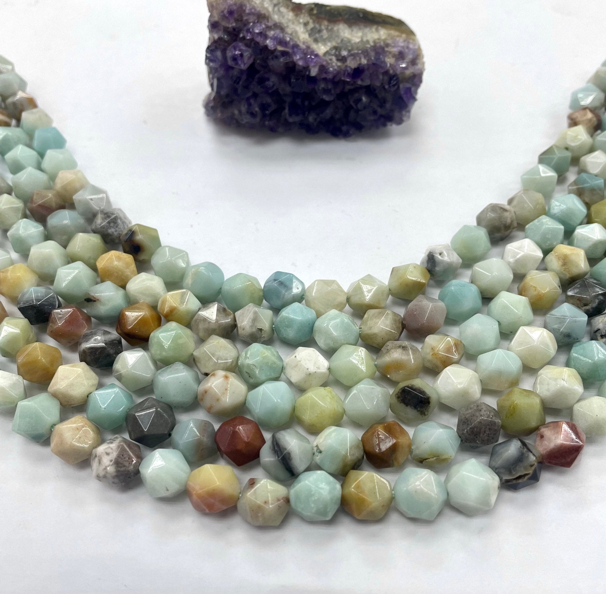 PIEDRA HEXAGONAL | 10MM | AMAZONITA DEL BOSQUE