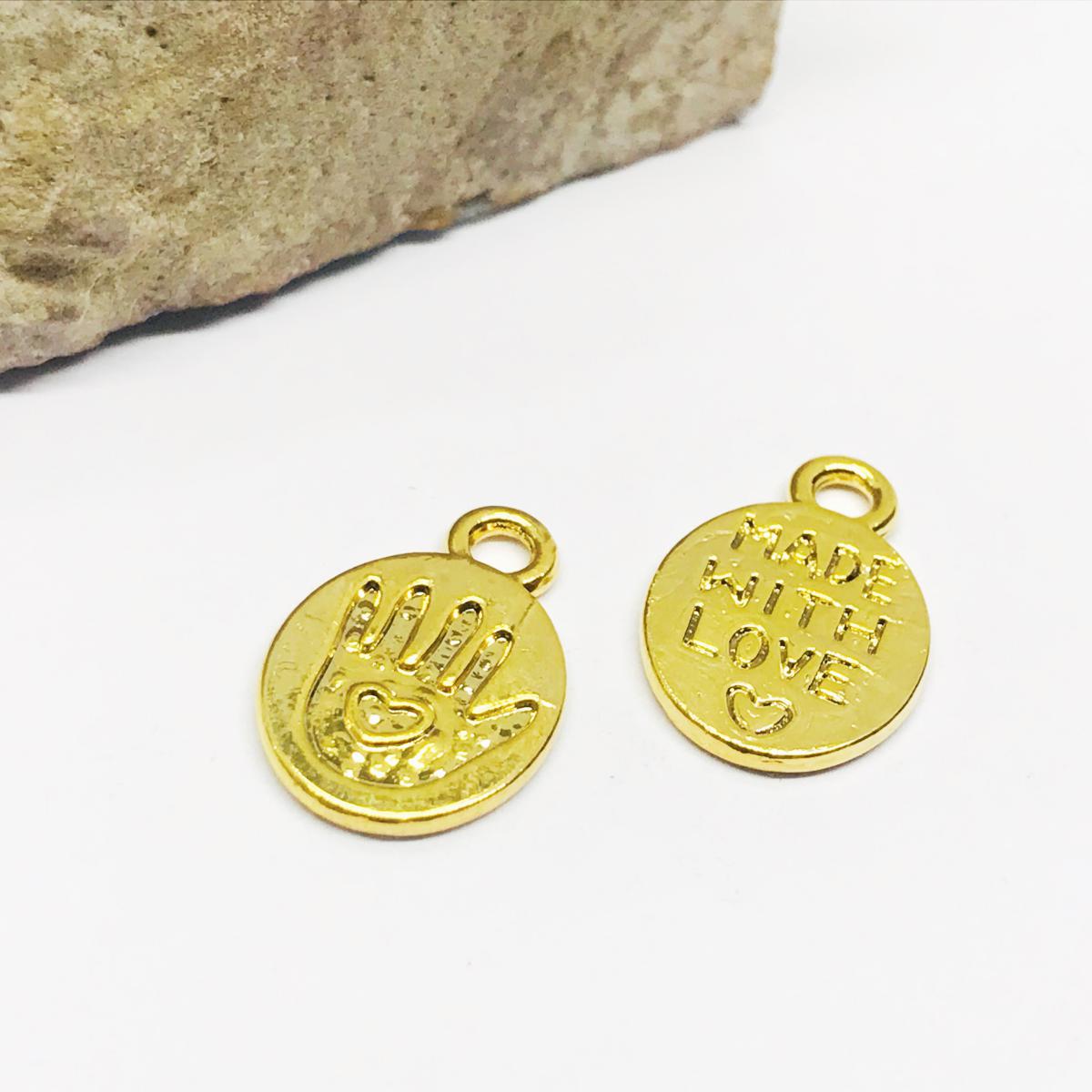 MANO CORAZON | BAÑO DE ORO 24K | 14MM