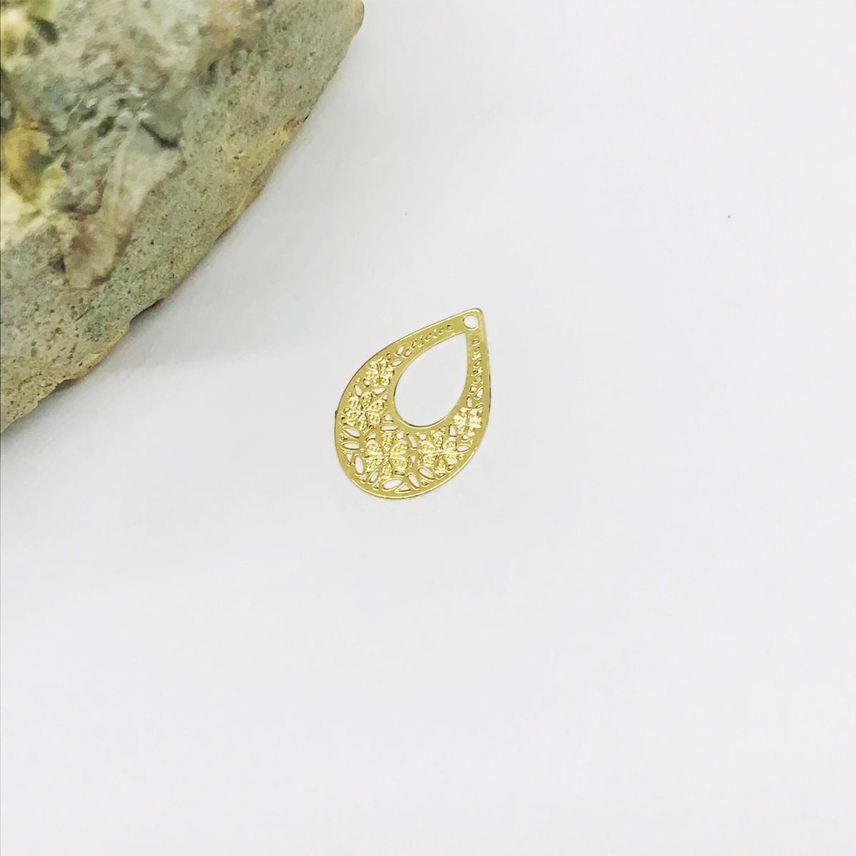 COLGANTE FLORES | BAÑO DE ORO 18K | 17MM (48BO18K)(C3)
