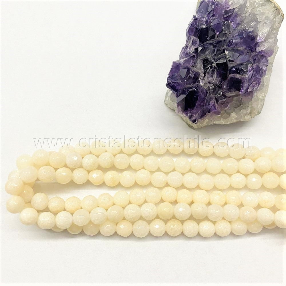 Agata Facetada | 8mm | Crema(16-17E)