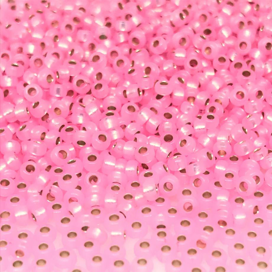 Miyuki Round Rocailles 11/0 | 643RR | Silverline Rosado (C24)