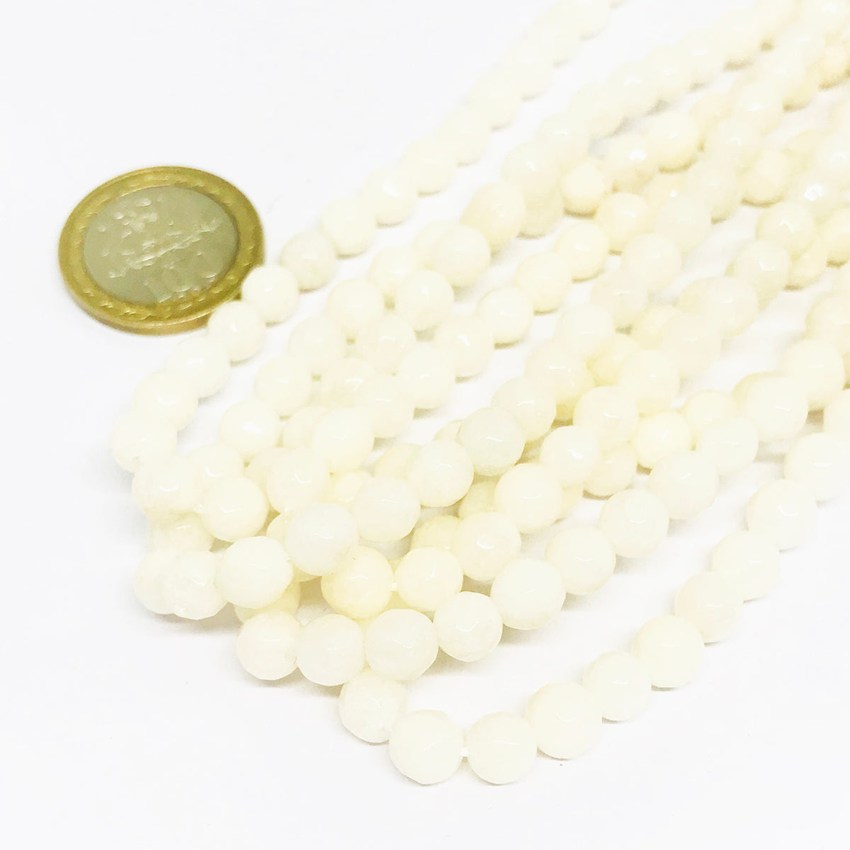 Agata Facetada | 6mm | Matte Crema claro (7-21E)