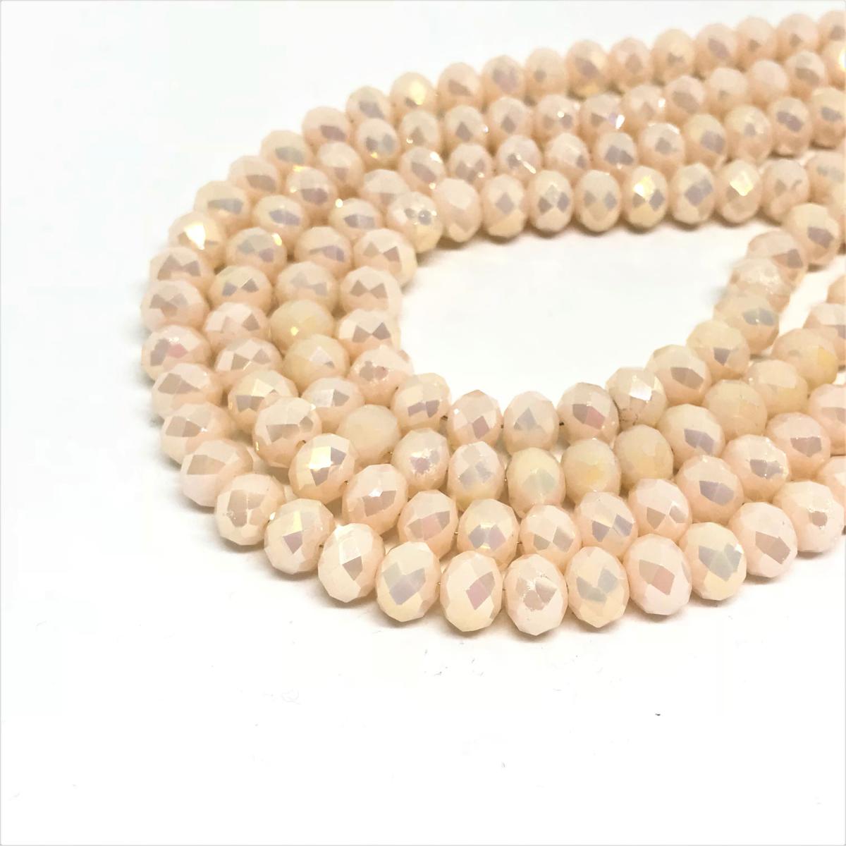 Cristal chato | 8 mm | Matte Satin Cream (16-12G)