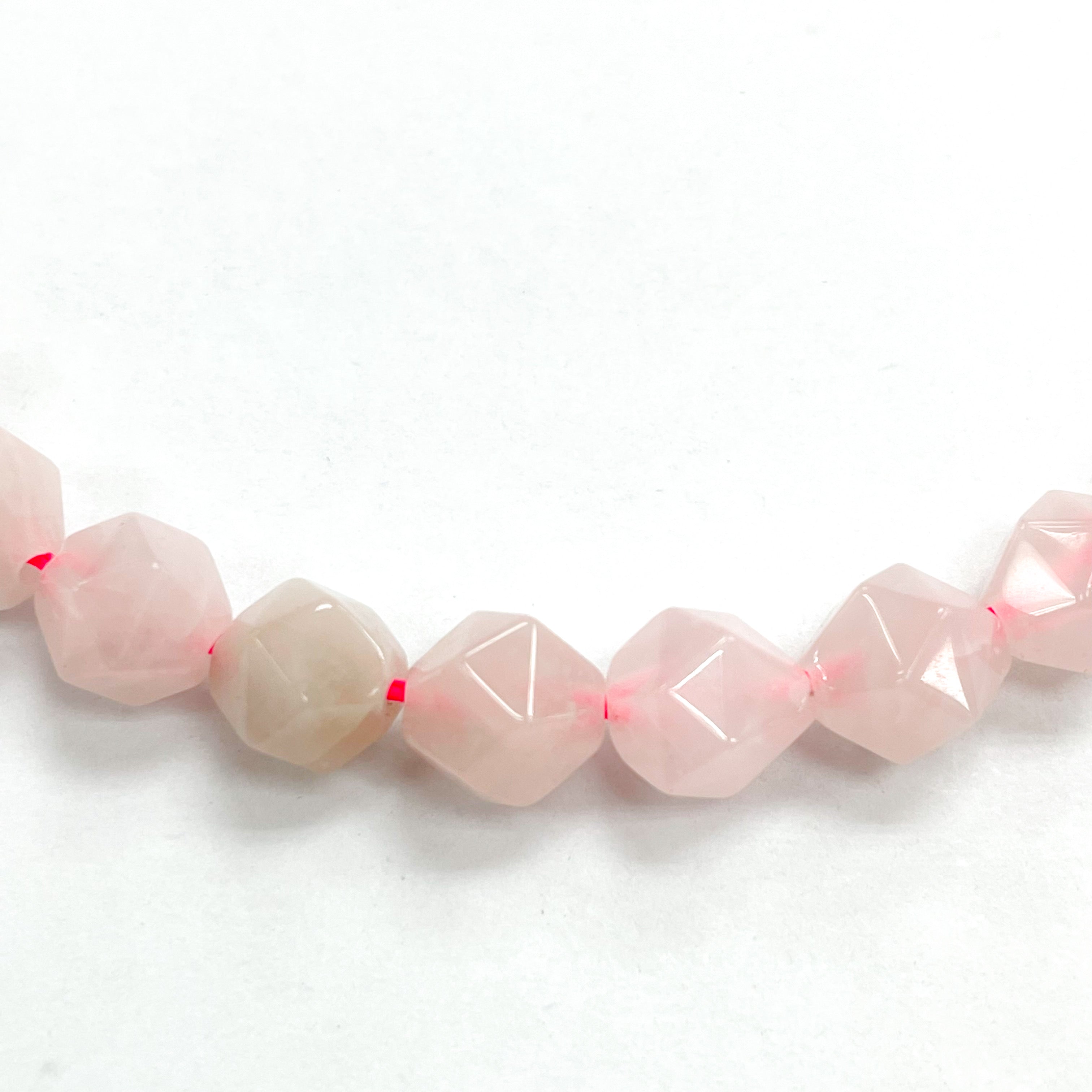 PIEDRA HEXAGONAL | 8MM | CUARZO ROSADO (9-2A)