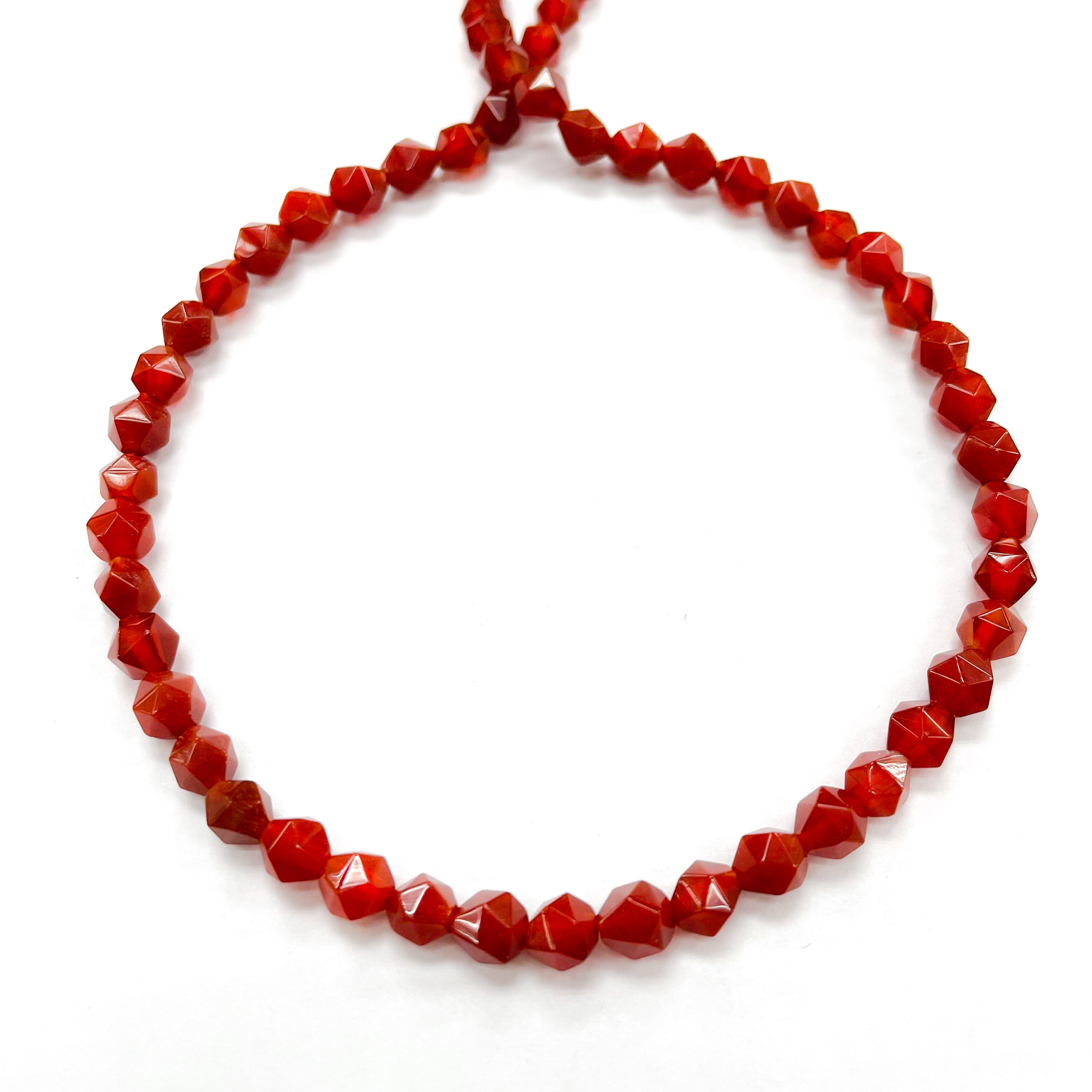 PIEDRA HEXAGONAL | 8MM | CORNALINA (9-7A)