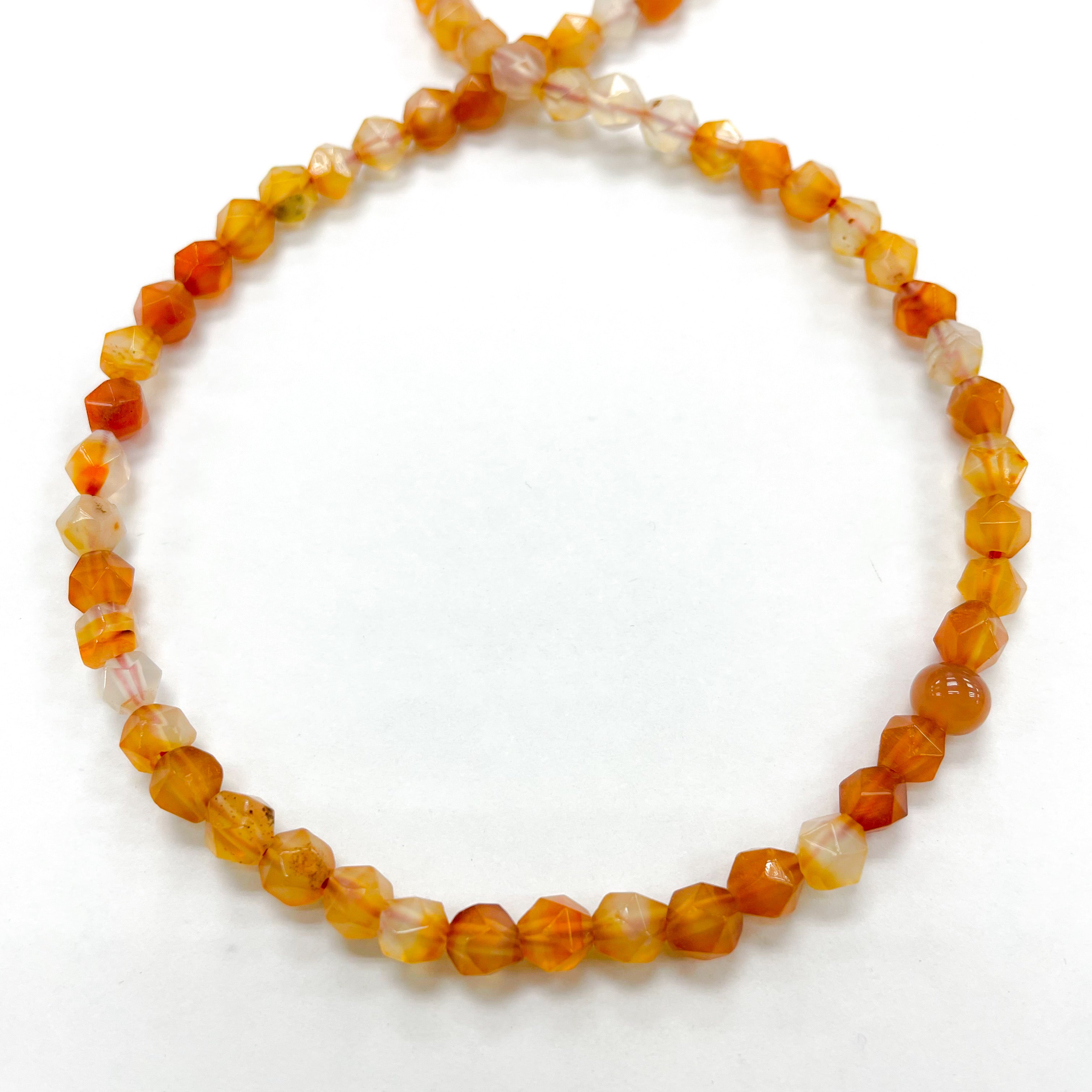 PIEDRA HEXAGONAL | 6MM | AGATA NARANJA MATIZADO