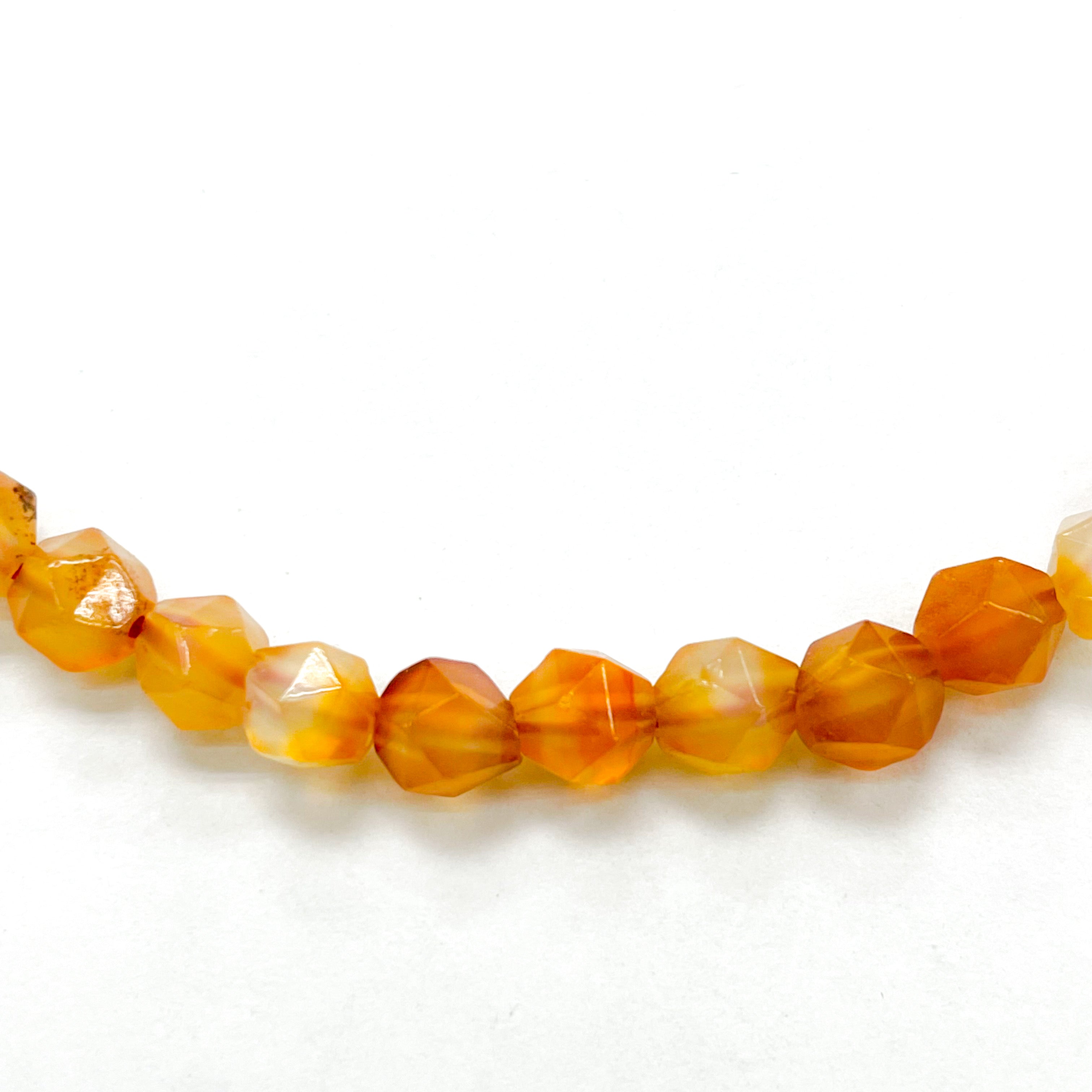 PIEDRA HEXAGONAL | 6MM | AGATA NARANJA MATIZADO