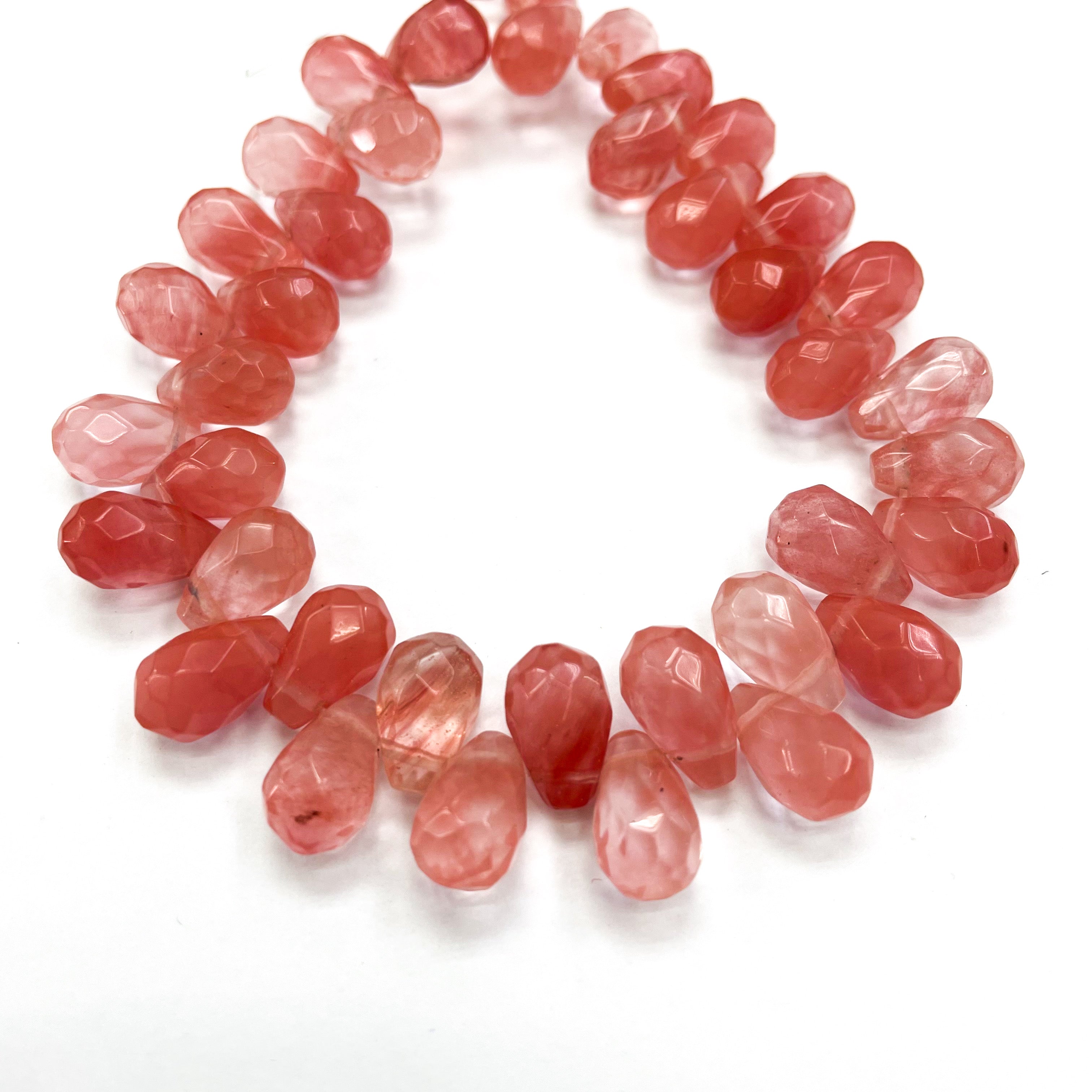 GOTA FACETADA | 12X8MM | CUARZO CHERRY