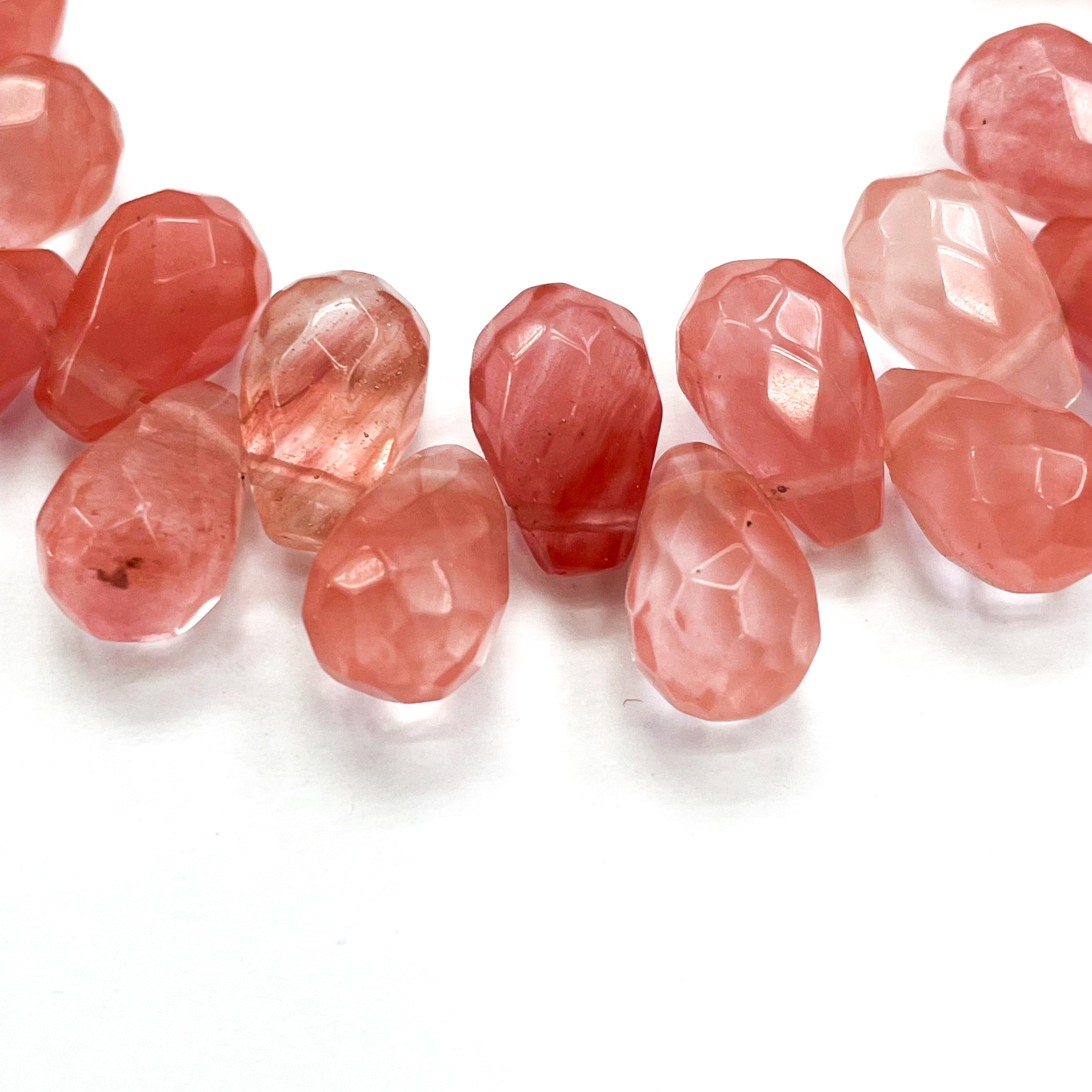 GOTA FACETADA | 12X8MM | CUARZO CHERRY