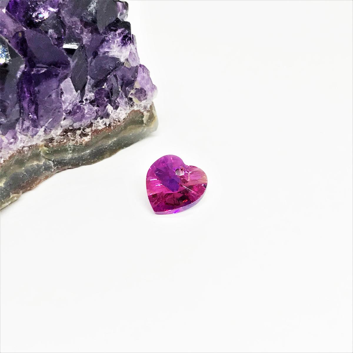 Swarovski Elements Corazón | 10mm | Fucsia