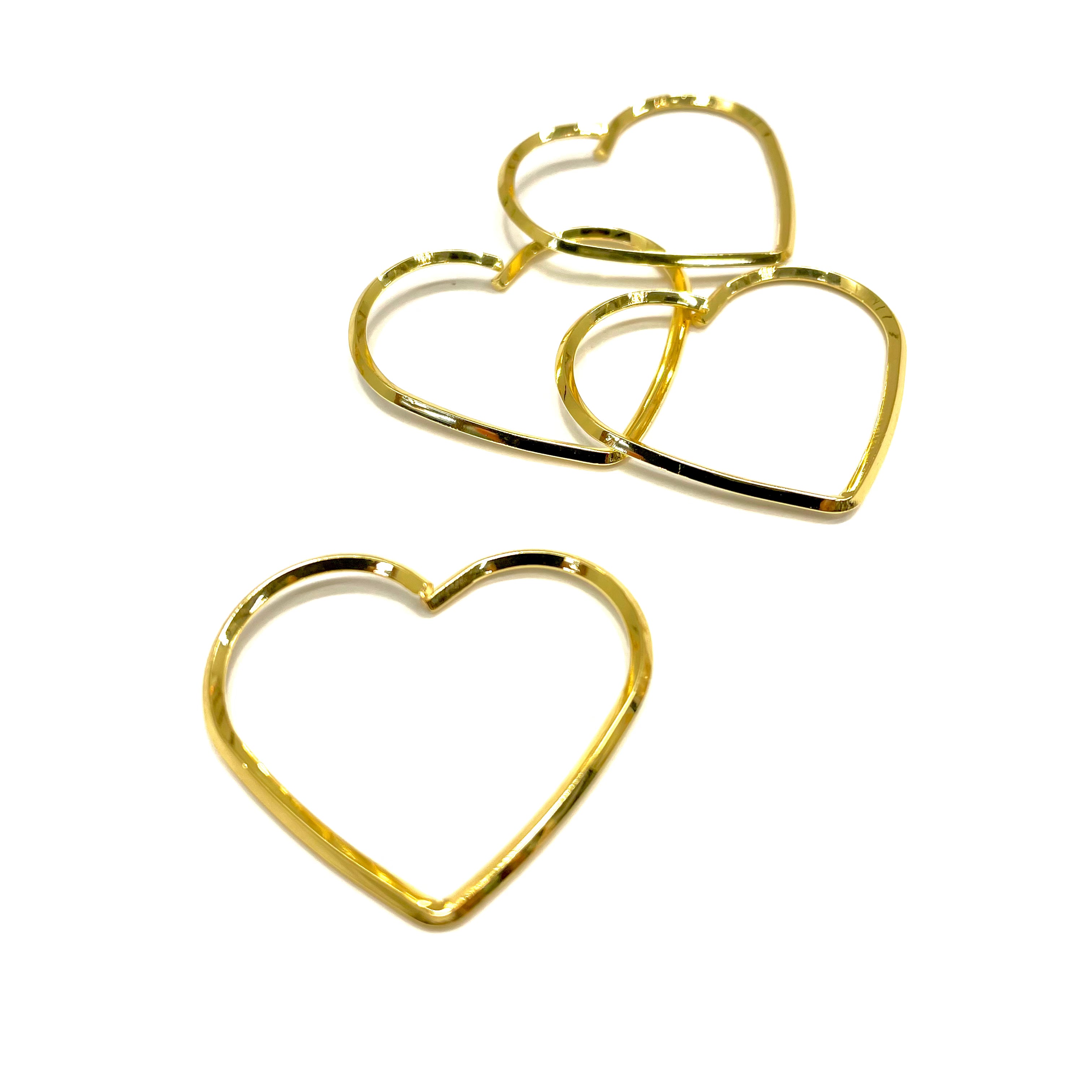 ARGOLLA DE CORAZON | BAÑO DE ORO | 32x29 mm | 1 UND C8