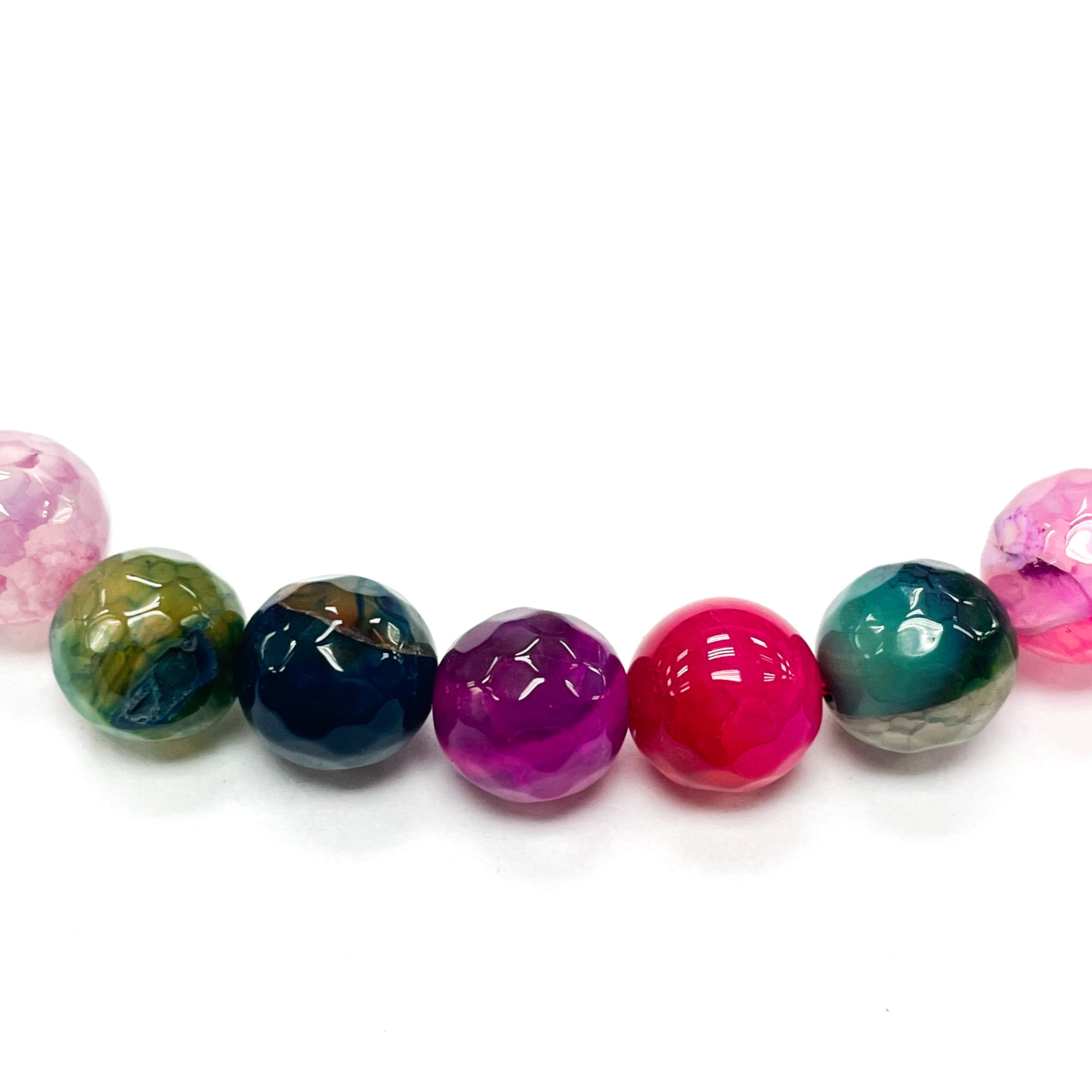 Agata Facetada | 8mm | Fucsia Calipso y morado