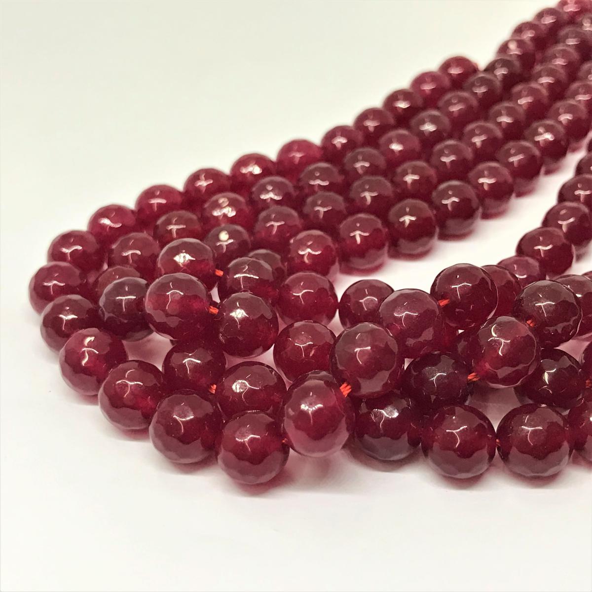 Agata Facetada | 8mm | Burdeo Claro