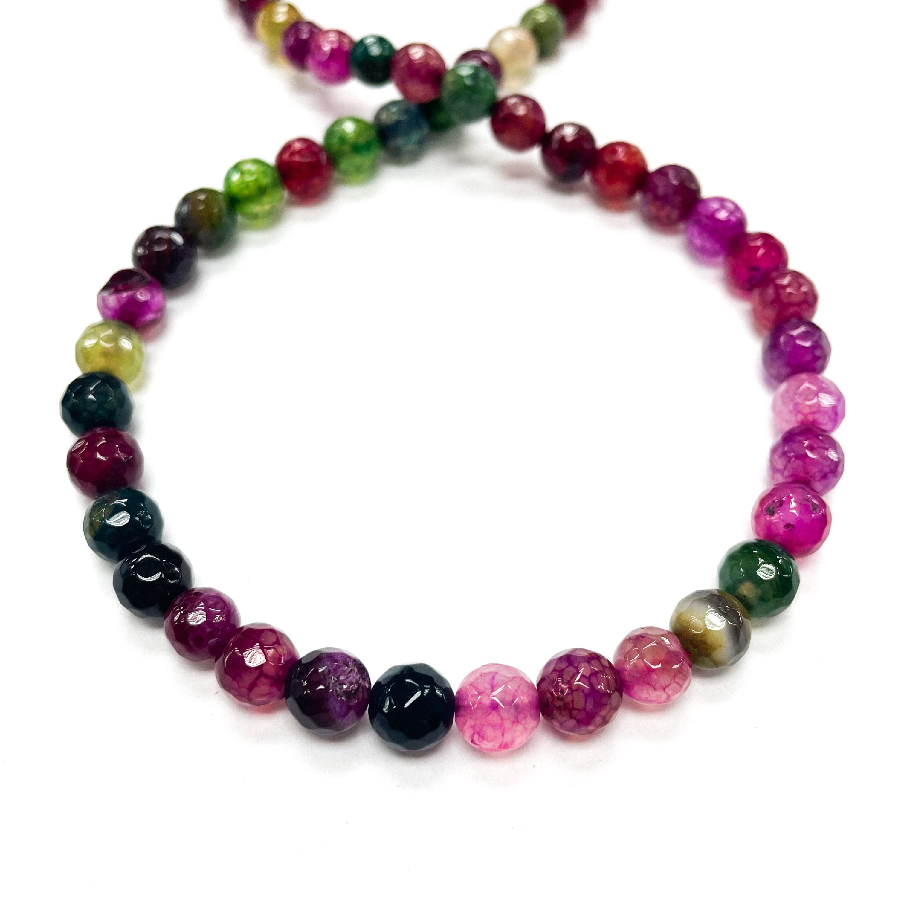 Agata Facetada | 8mm | VERDE BURDEO CLARO(13-13E)