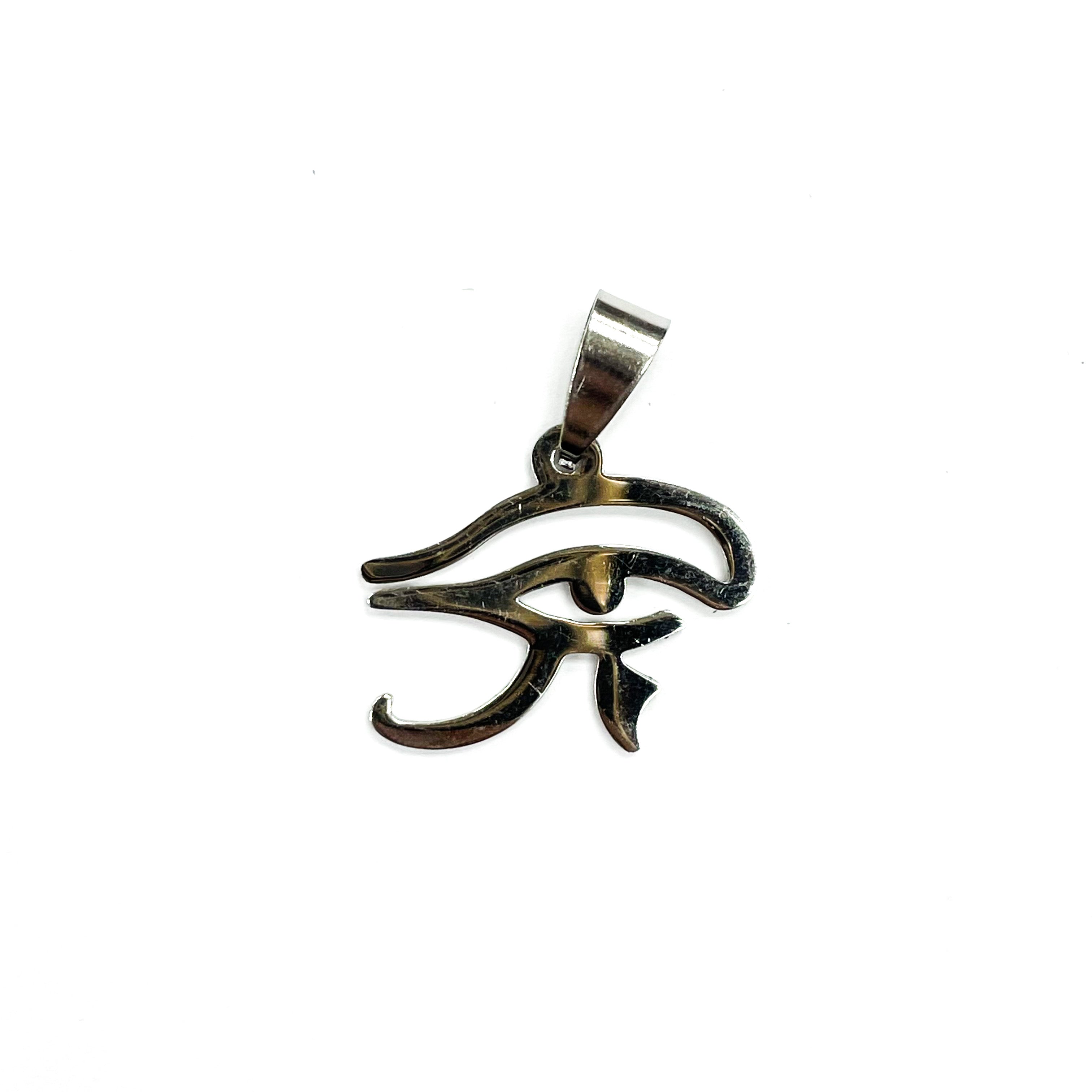 COLGANTE ACERO | OJO DE HORUS PEQ | 23MM | PLATEADO | (C6-56CA)