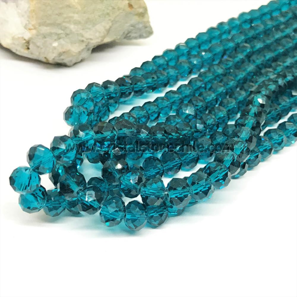 Cristal chato | 8 mm | Traslucido Verde Petróleo (7-6G)