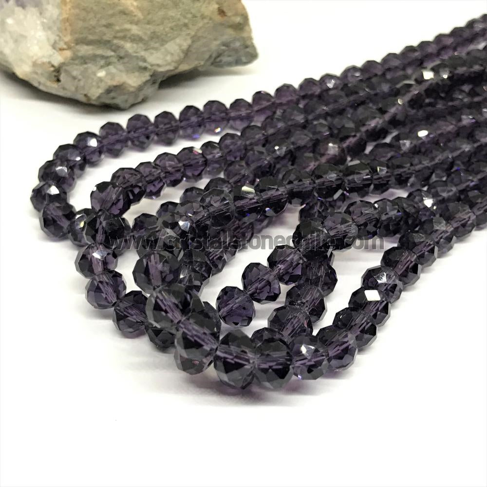 Cristal chato | 8 mm | Traslucido Morado (7-12G)