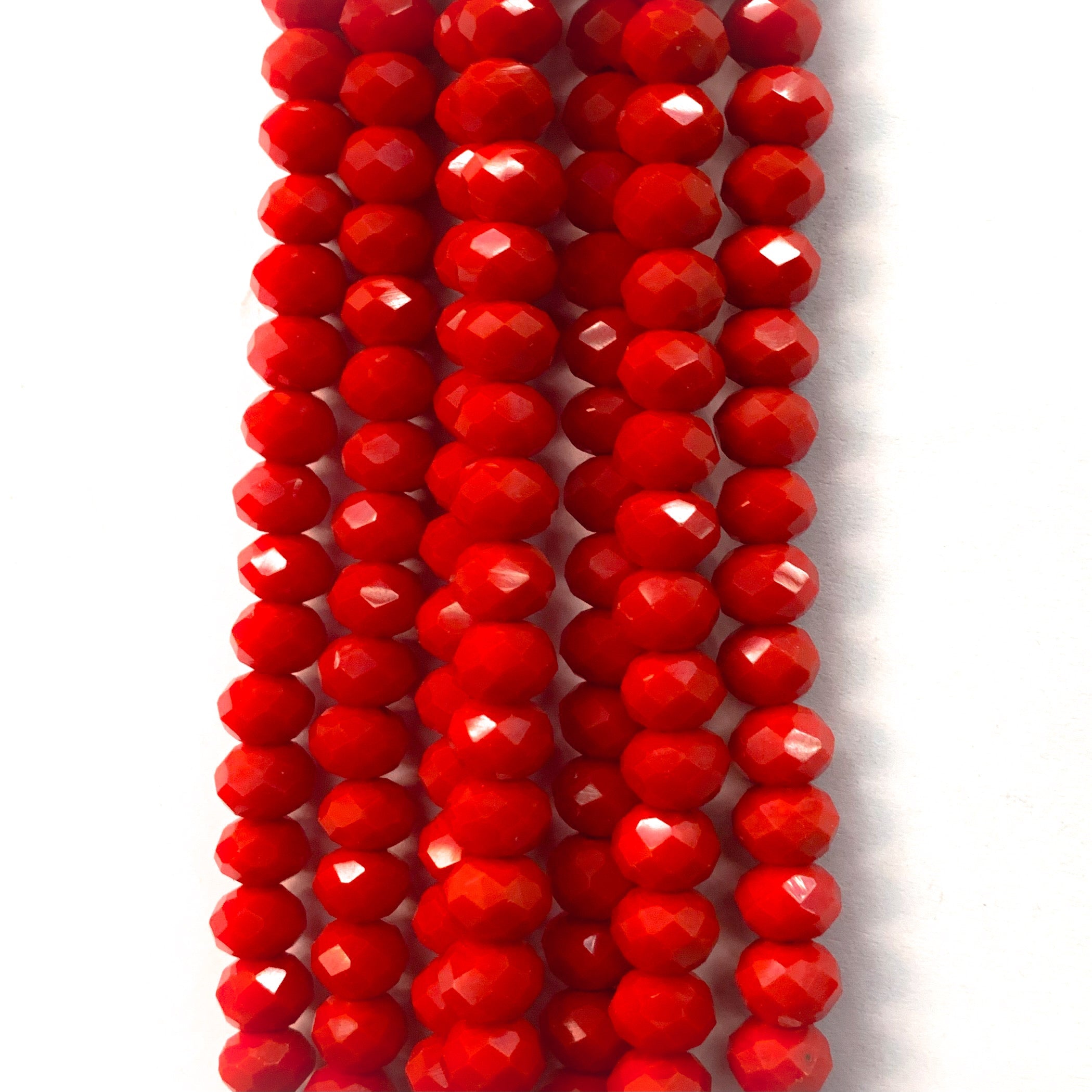 Cristal chato | 8 mm | Matte Rojo Oscuro