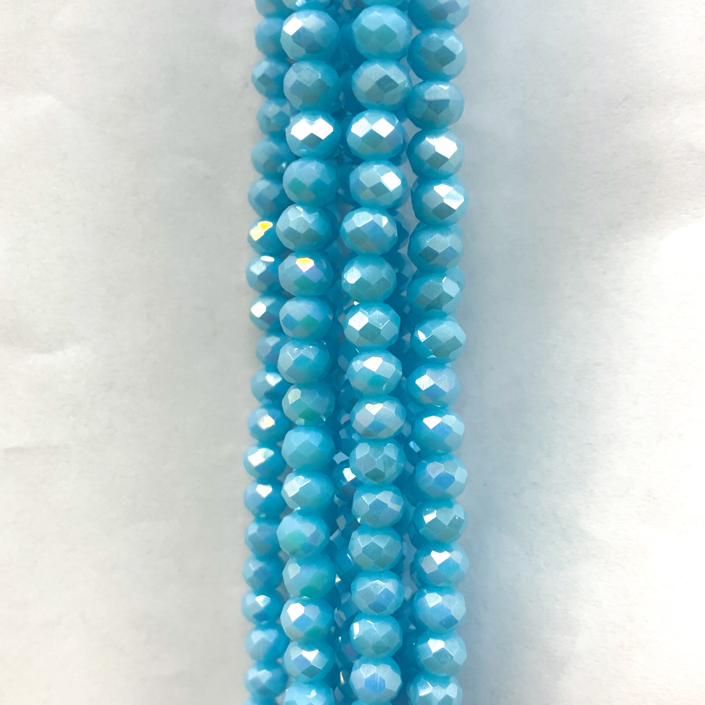 Cristal chato | 6mm | Tornasol Celeste