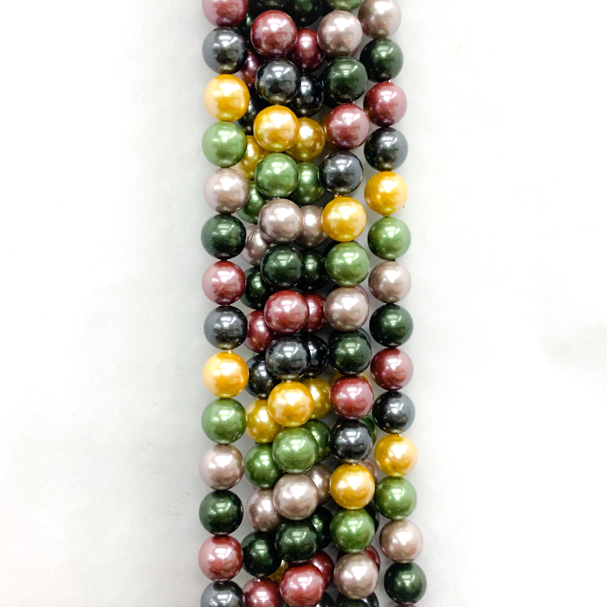 PERLA SHELL | 8MM | MIX VERDE BURDEO AMARILLO MALVA (13-10C)