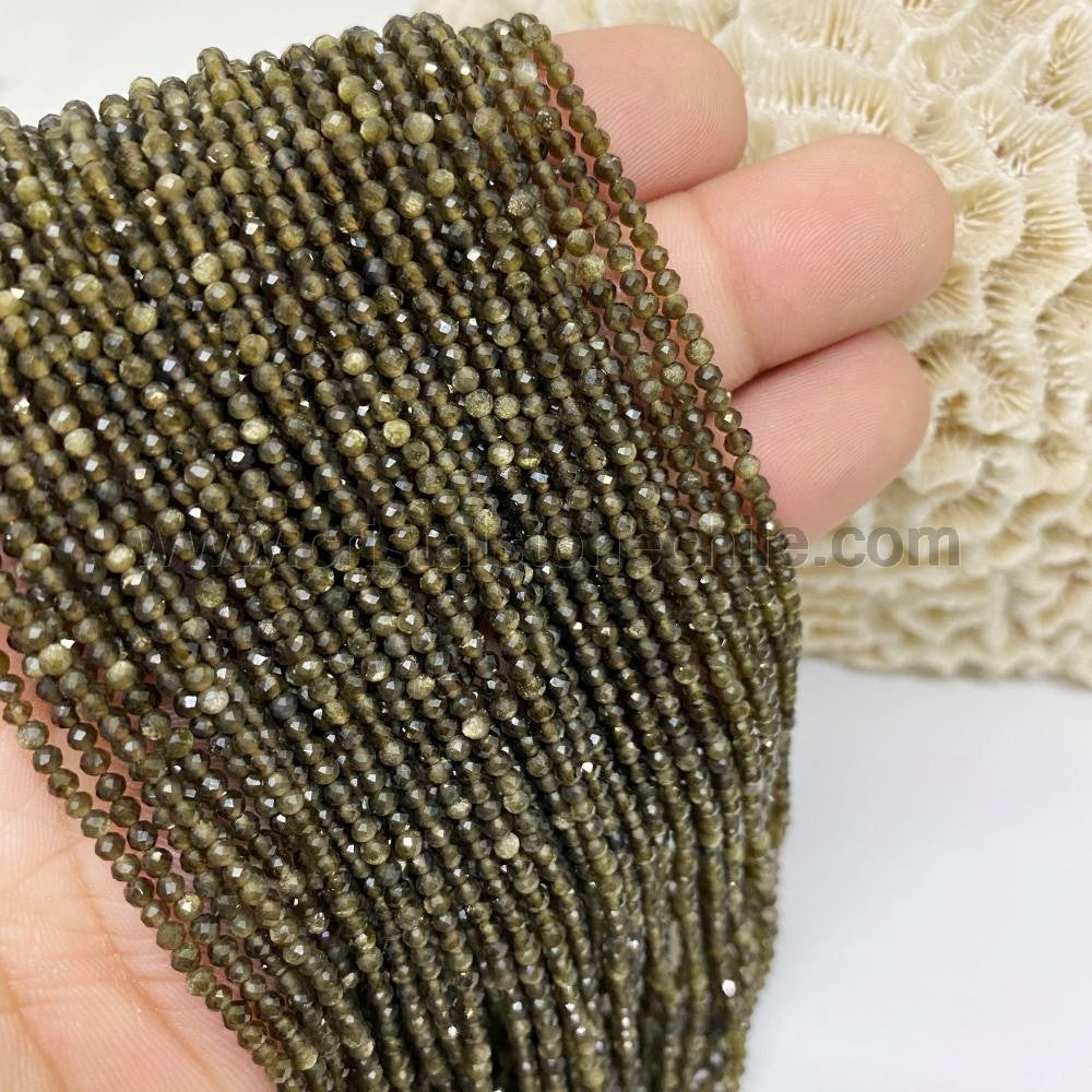 PIEDRAS NATURALES | MINI | OBSIDIANA GOLD| 2MM (1-5A)