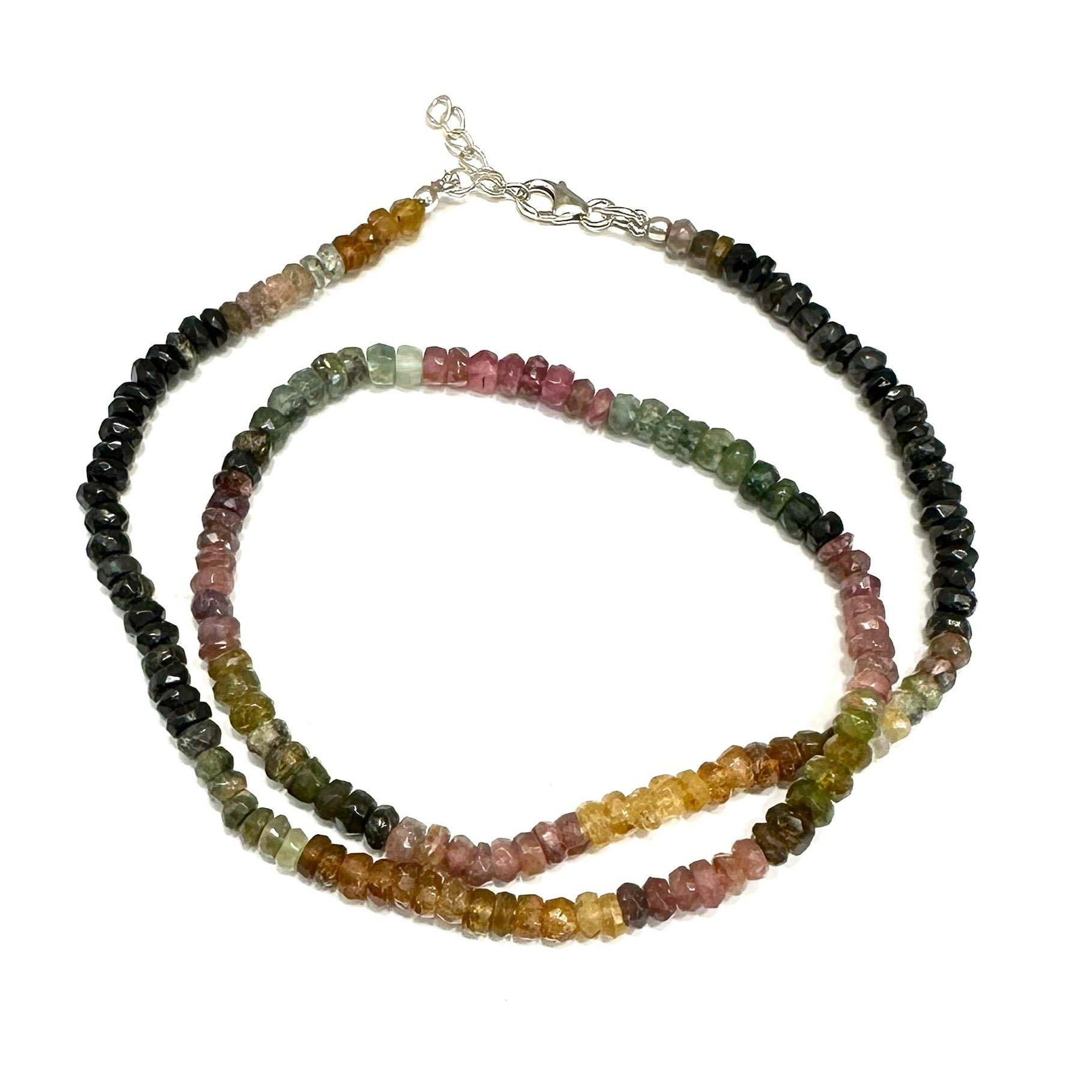 COLLAR | PIEDRA NATURAL | TURMALINA SANDIA RONDELL FACETADA| 4.2MM