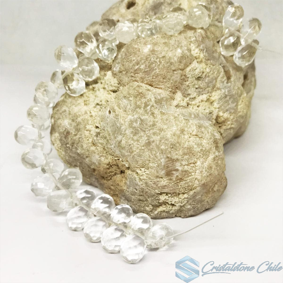 GOTA FACETADA | 12X8MM | CUARZO CRISTAL