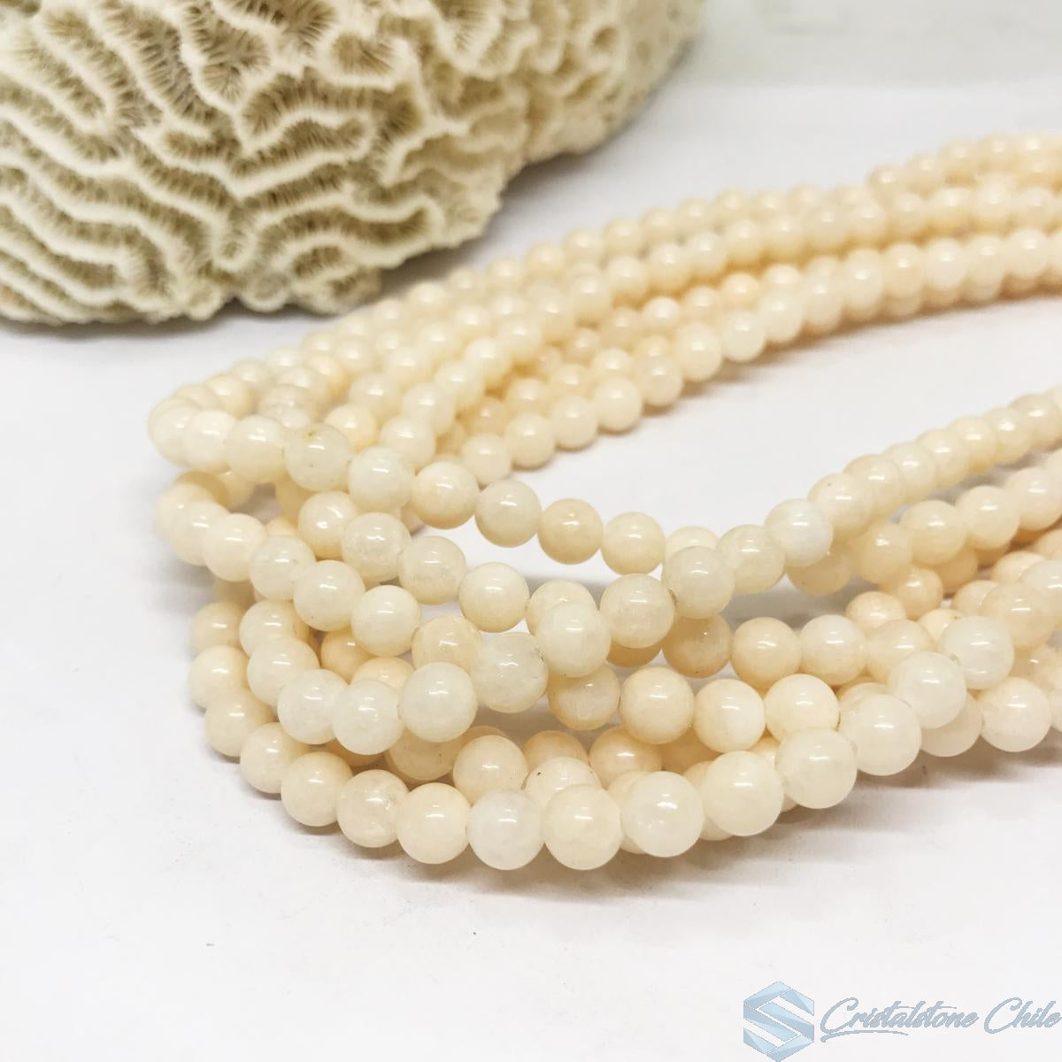 AGATA FACETADA| 6MM | CREMA (7-23E)