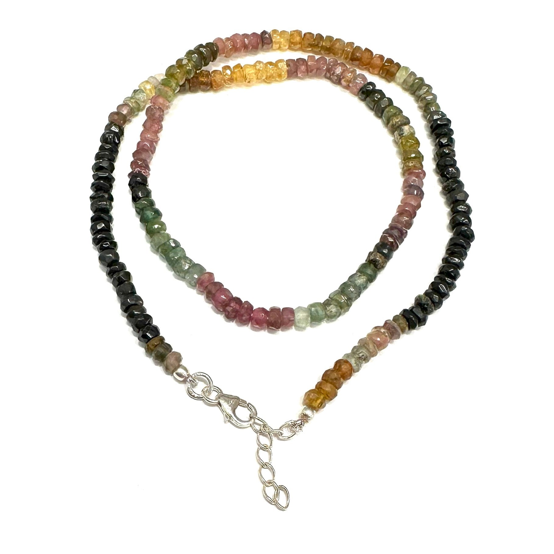 COLLAR | PIEDRA NATURAL | TURMALINA SANDIA RONDELL FACETADA| 4.2MM