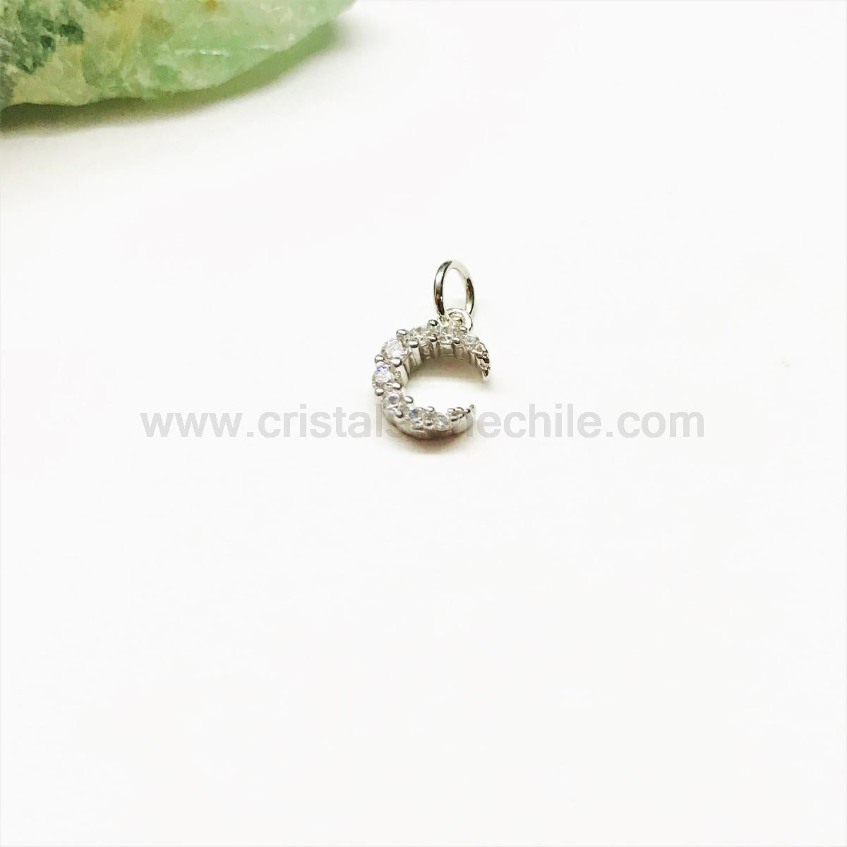 COLGANTE LUNA CON CIRCONES PLATA 925 | 8.5MM