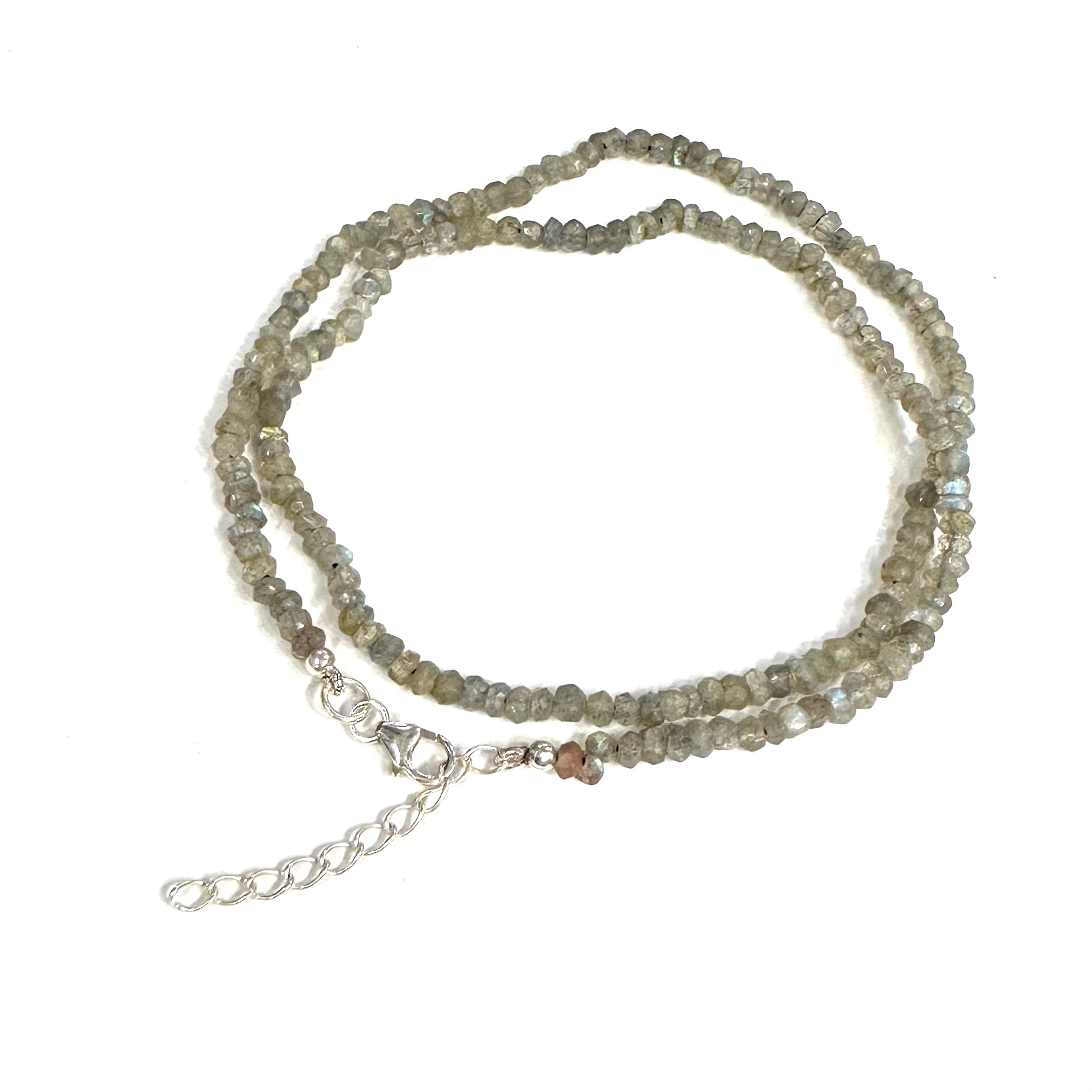 COLLAR | PIEDRA NATURAL | LABRADORITA RONDELL FACETADA 3.6MM