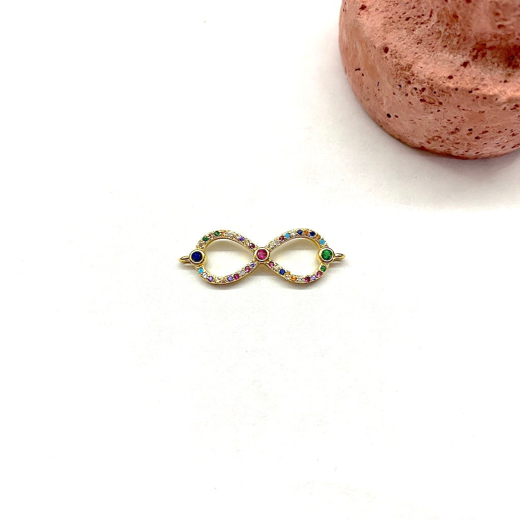 CONECTOR INFINITO MULTICOLOR | 30MM- 1UND | DORADO (C2)