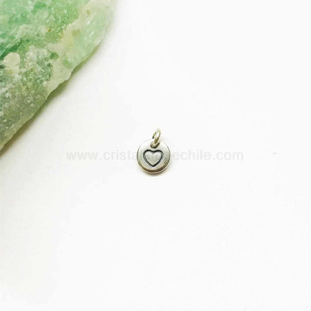 COLGANTE MINI CORAZON GRABADO PLATA 925 | 7MM