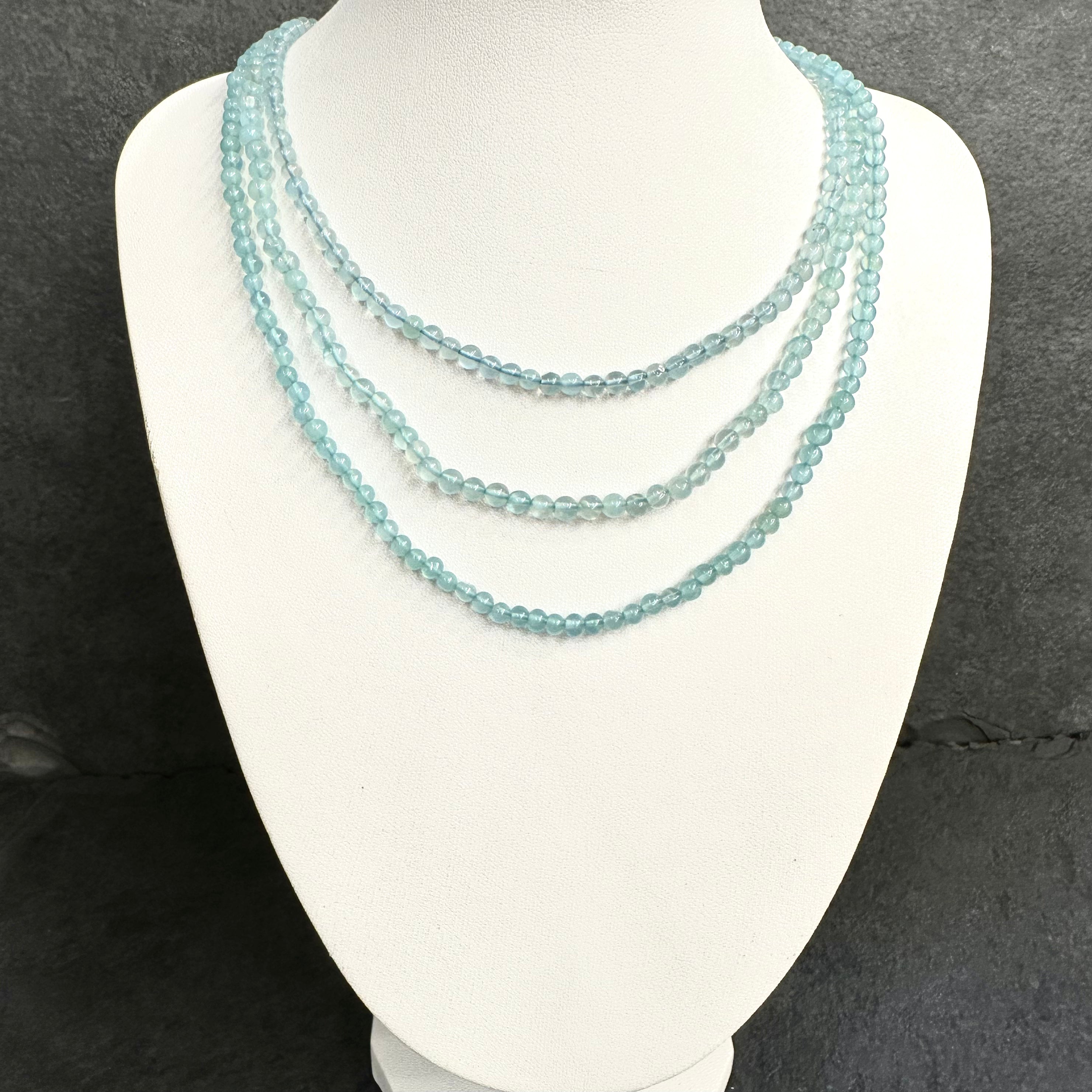 COLLAR | PIEDRA NATURAL | APATITA AQUA LISA| 4.5MM