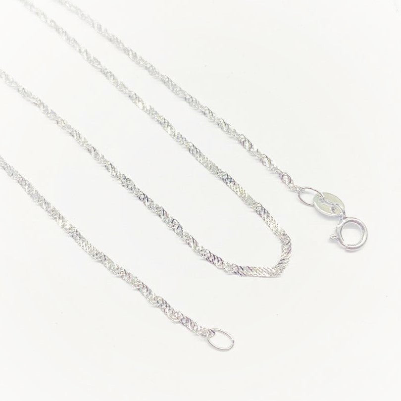 CADENA ENTORCHADA PLANA | PLATA 925 | 40CM (72PL)