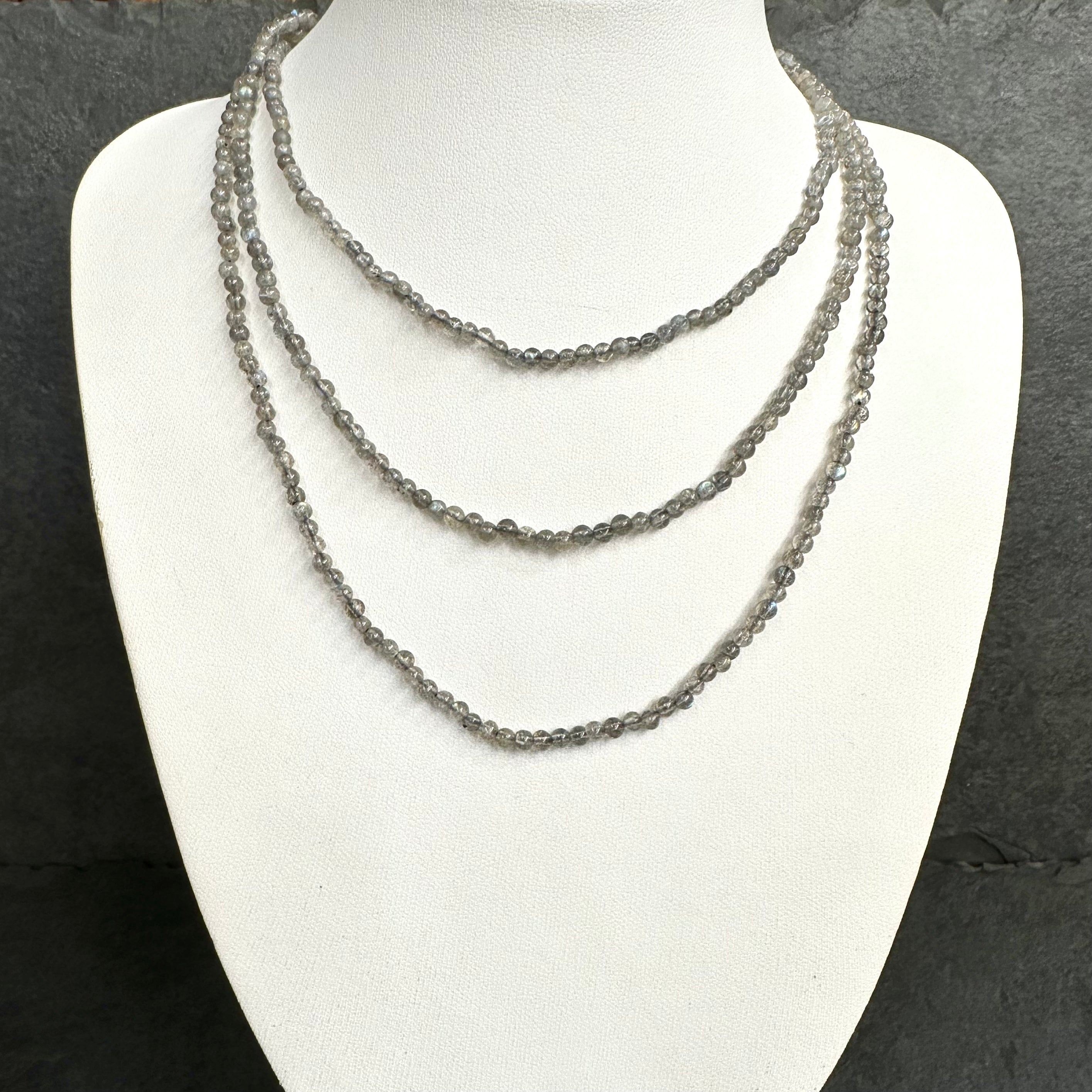 COLLAR | PIEDRA NATURAL | LABRADORITA LISA 3.4MM