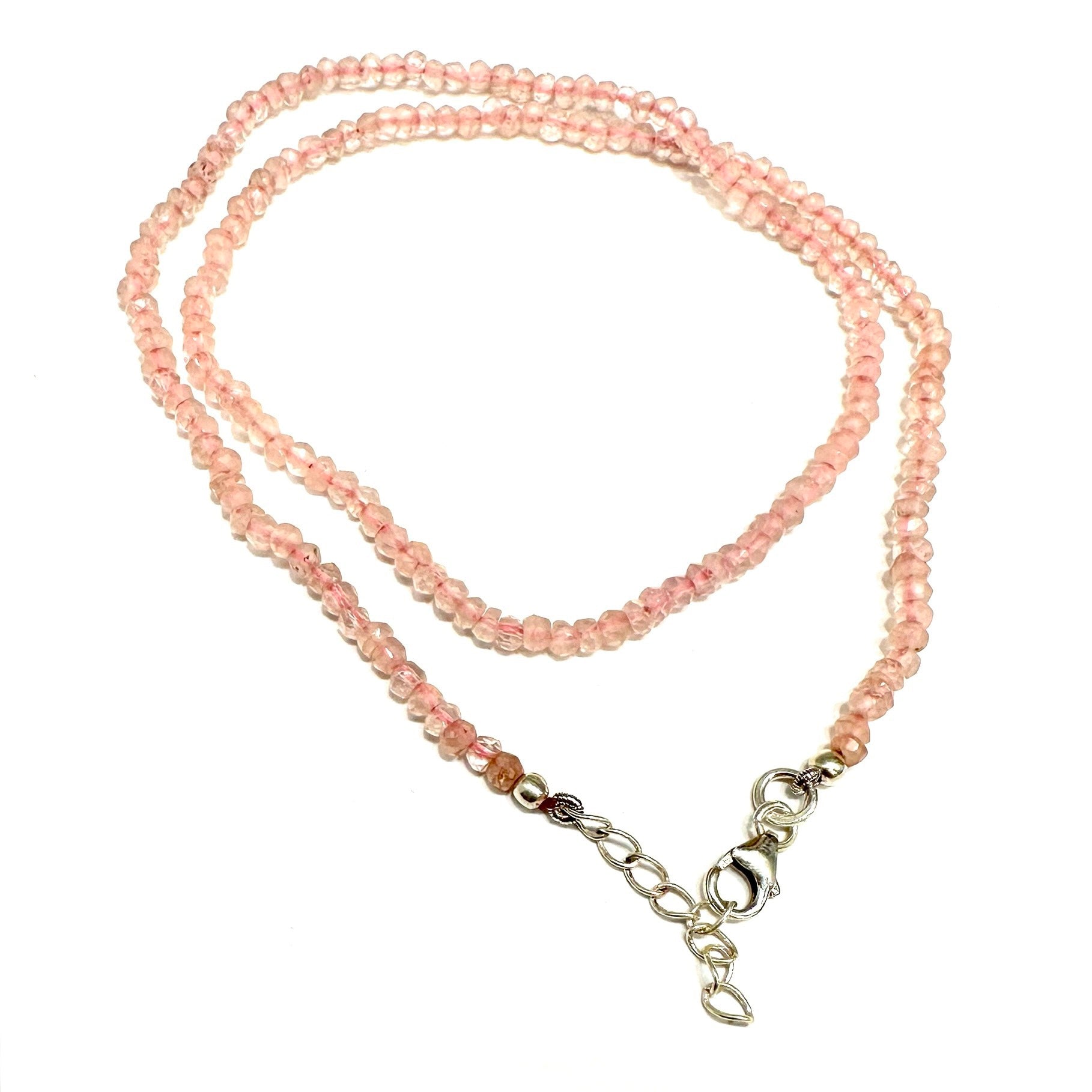 COLLAR | PIEDRA NATURAL | CUARZO ROSADO RONDEL FACETADA 3.4MM