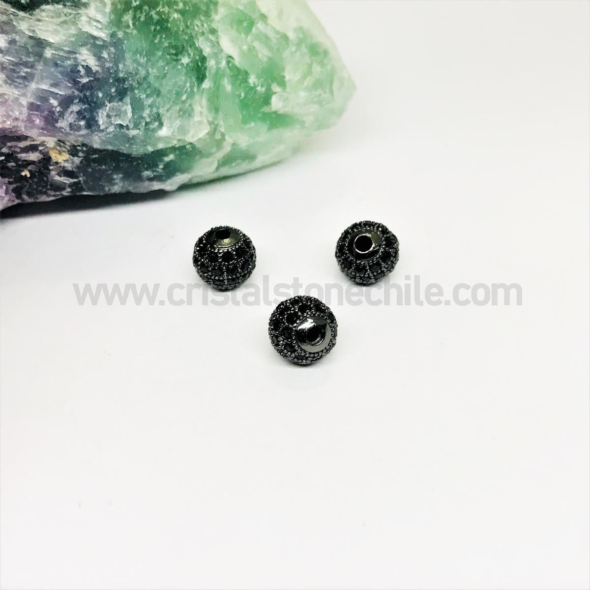 SEPARADOR BOLA MICROCIRCON | 8MM-1UND | NEGRO (C2)