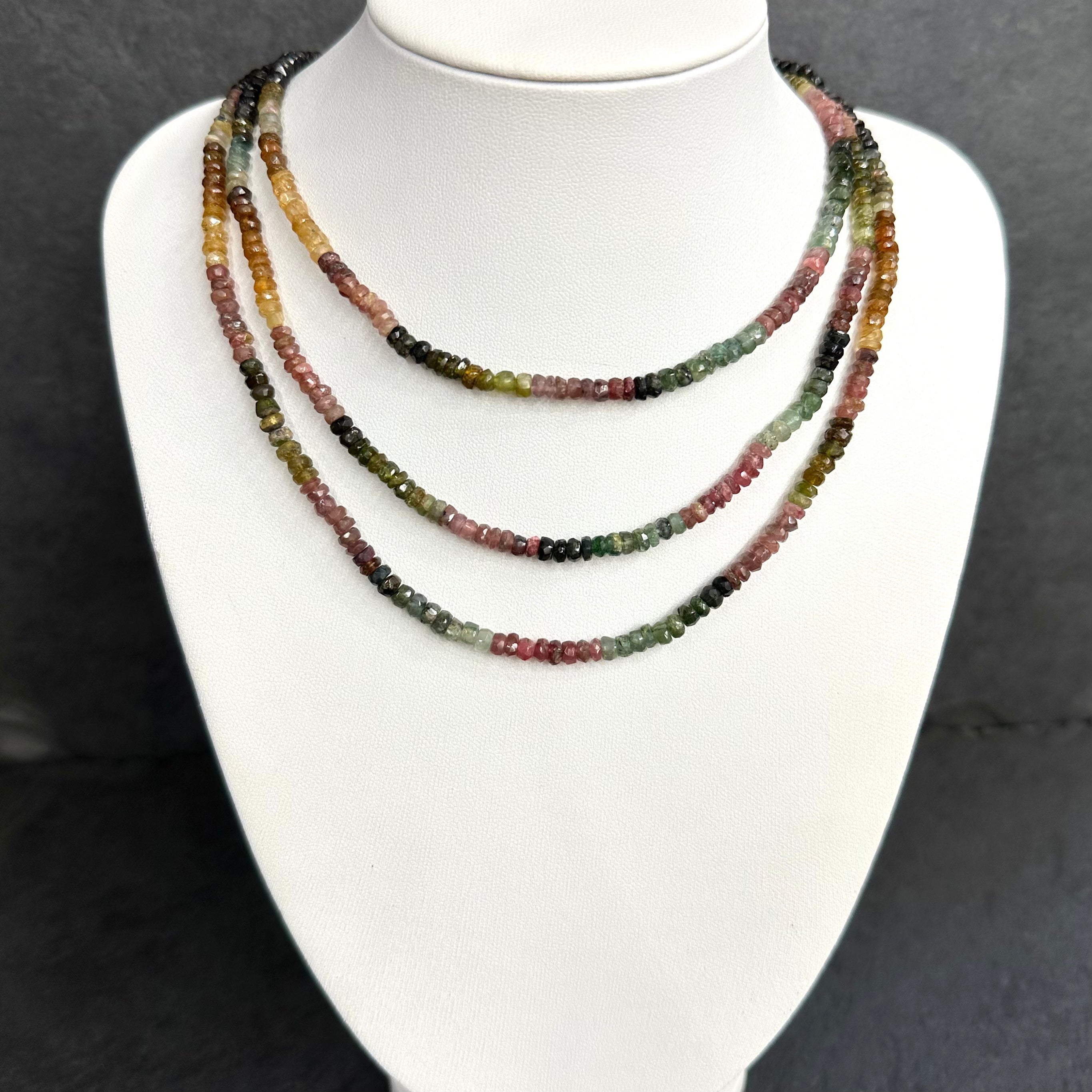 COLLAR | PIEDRA NATURAL | TURMALINA SANDIA RONDELL FACETADA| 4.2MM