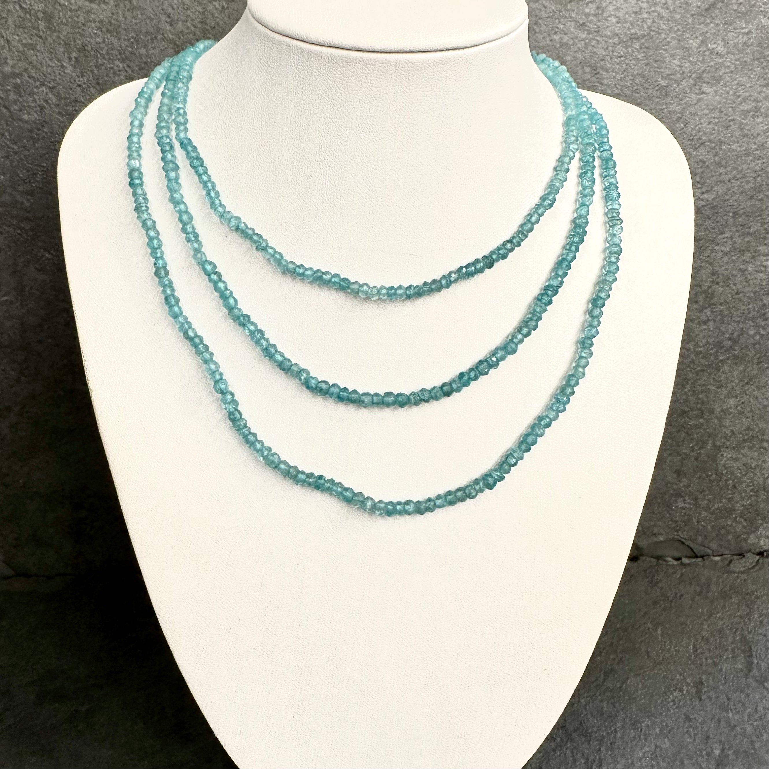 COLLAR | PIEDRA NATURAL | APATITA AQUA RONDELL FACETADA| 4MM