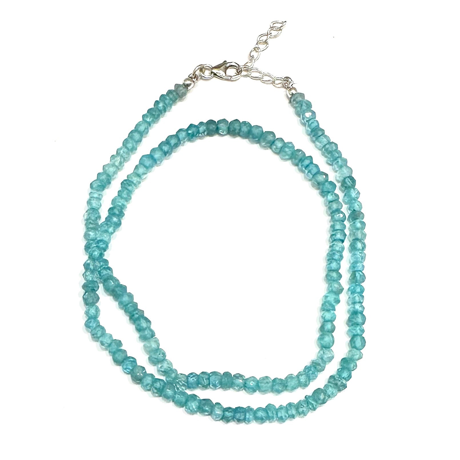 COLLAR | PIEDRA NATURAL | APATITA AQUA RONDELL FACETADA| 4MM