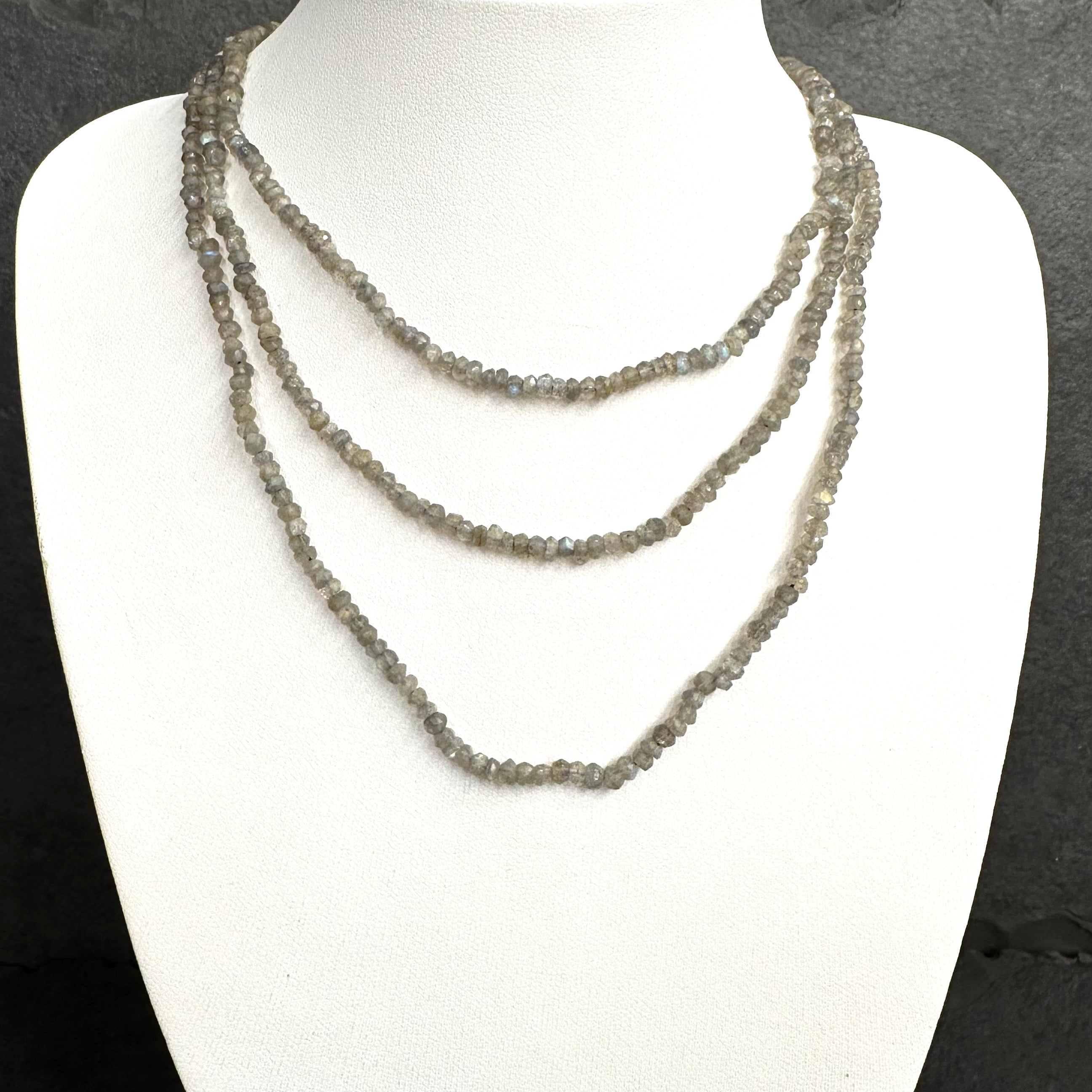 COLLAR | PIEDRA NATURAL | LABRADORITA RONDELL FACETADA 3.6MM