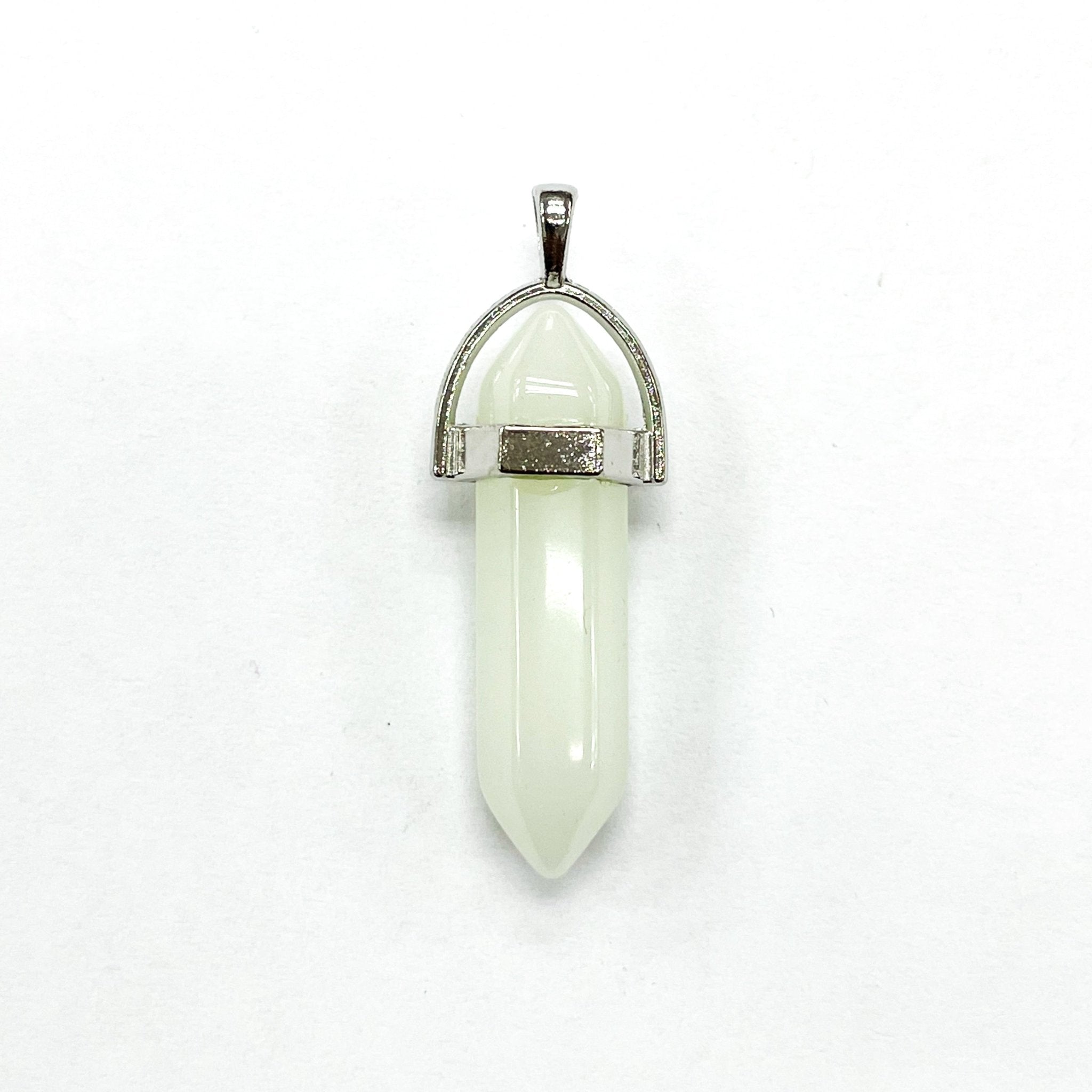 PUNTA METAL PLATEADO | 30MM | PIEDRA FLUORESCENTE