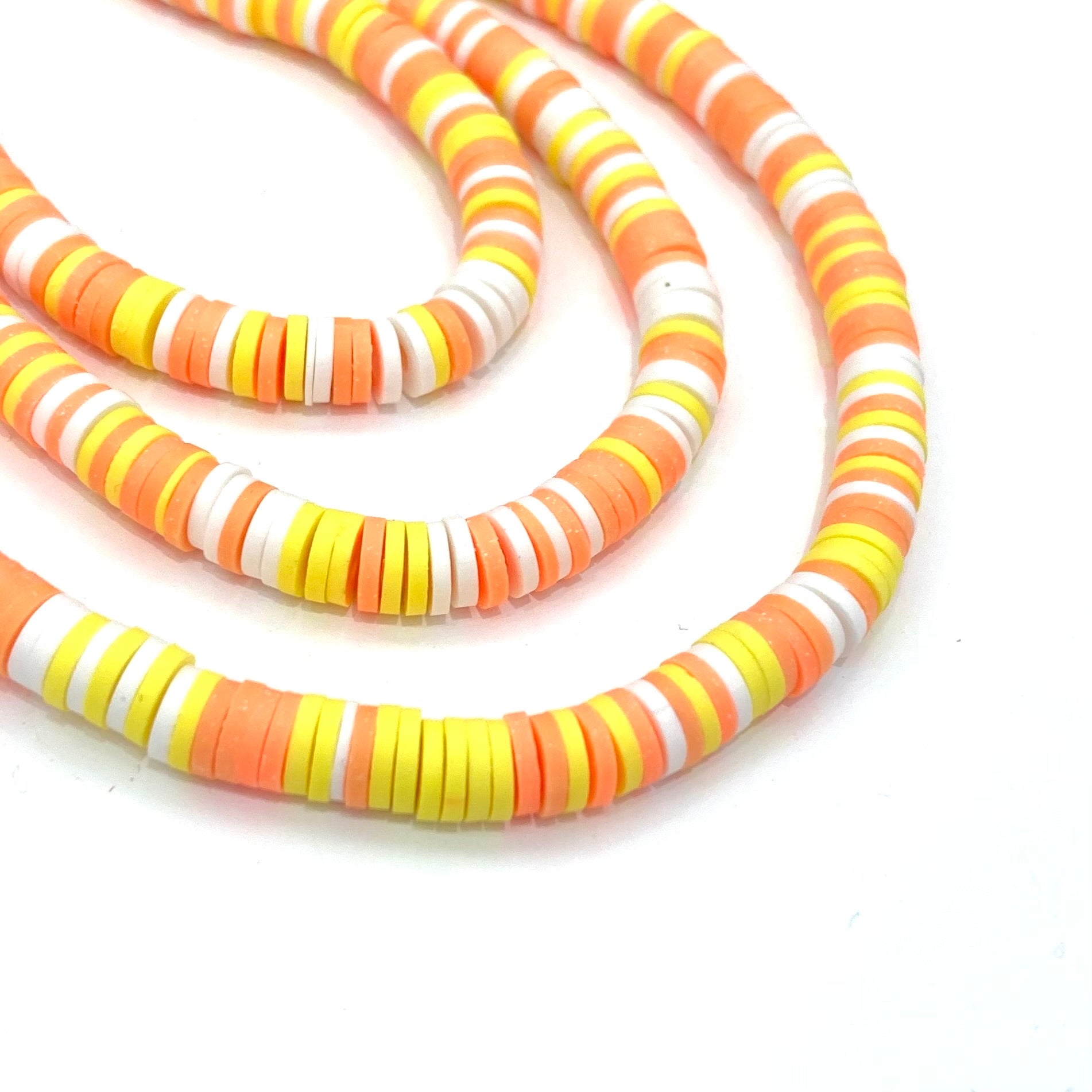 Fimo | Círculos Planos | Naranja, Amarillo, Salmón y Blanco [22-35F]