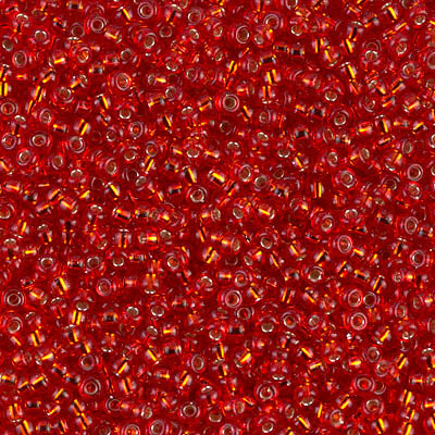 Miyuki Round Rocailles 11/0 | 10RR | Silverline Rojo A (C2)