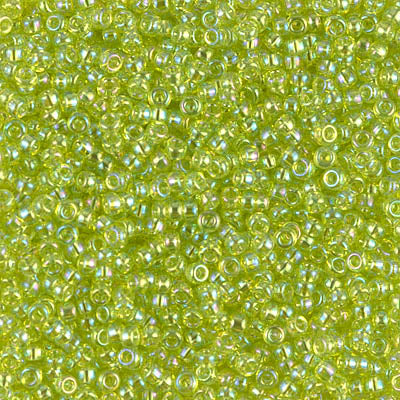 Miyuki Round Rocailles 11/0 | 258RR | Verde Manzana Transparente AB (C9)