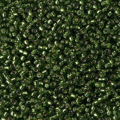 MIYUKI ROUND ROCAILLES 11/0 | 26RR | SILVERLINE VERDE OLIVA (C5)