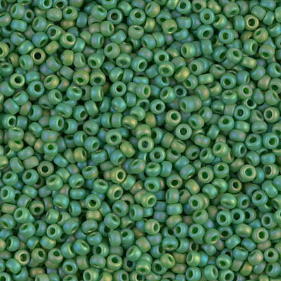 MIYUKI ROUND ROCAILLES 11/0 | 411FRRR | VERDE FROST(C31)[C9]