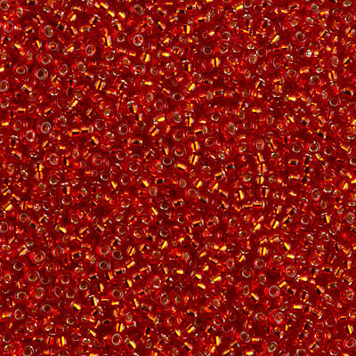 MIYUKI ROUND ROCAILLES 15/0 | 10RR | SILVERLINE ROJO A